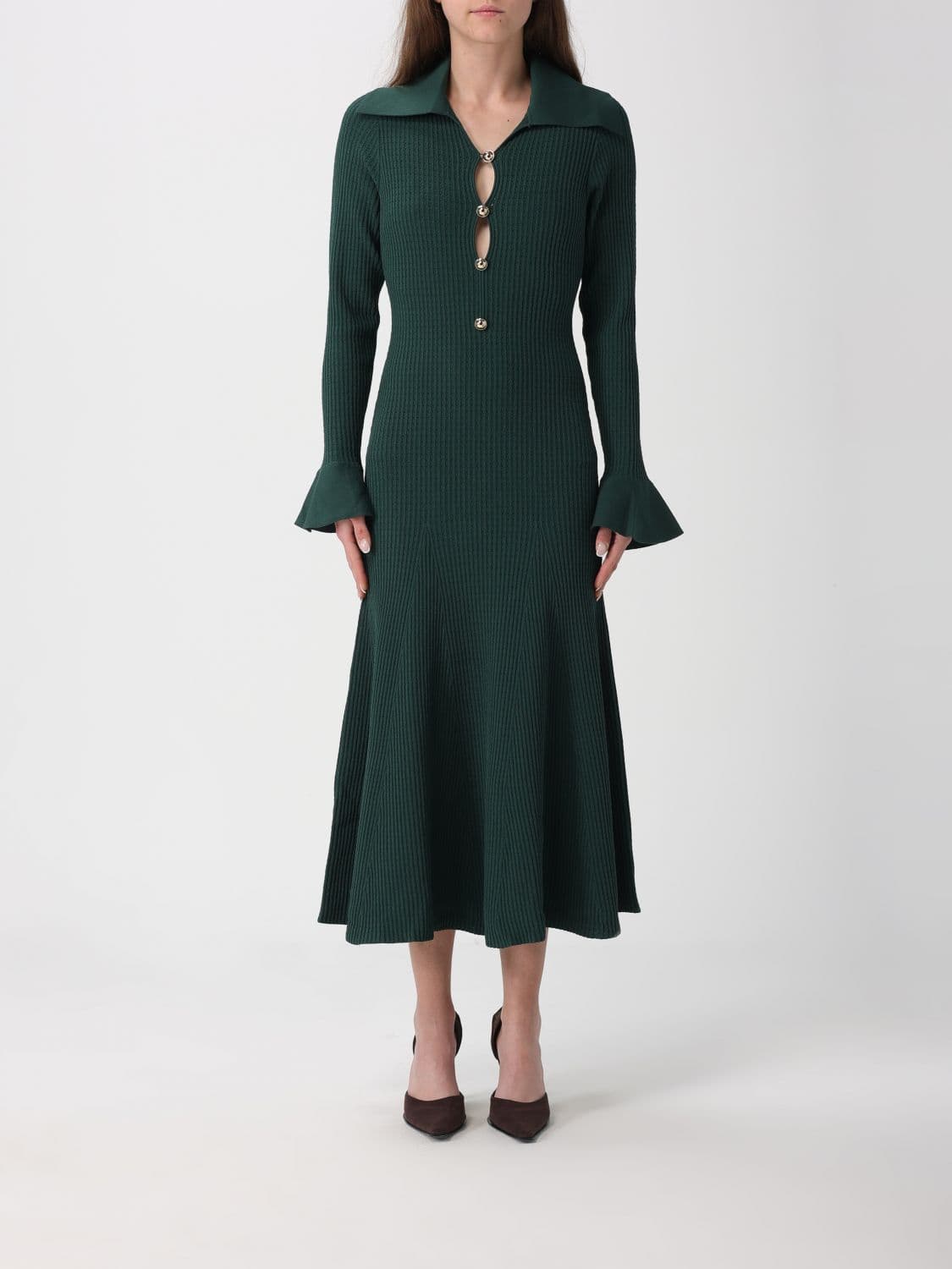 Self-Portrait Dress Woman color Green