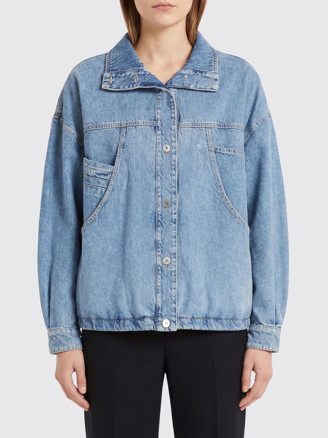 The Attico Jacket Woman color Gnawed Blue · 38