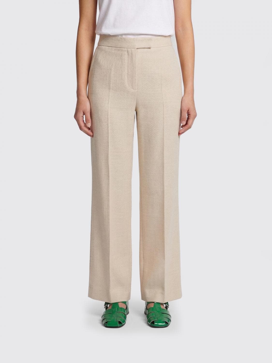 Max Mara Pants Woman color Yellow Cream