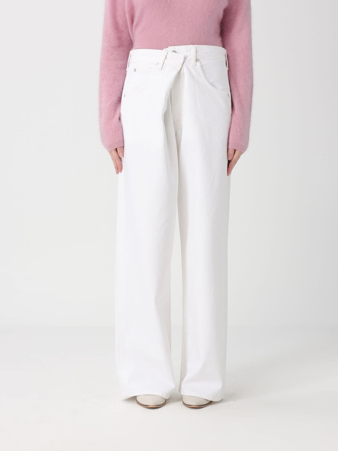 Agolde Jeans Woman color Cream