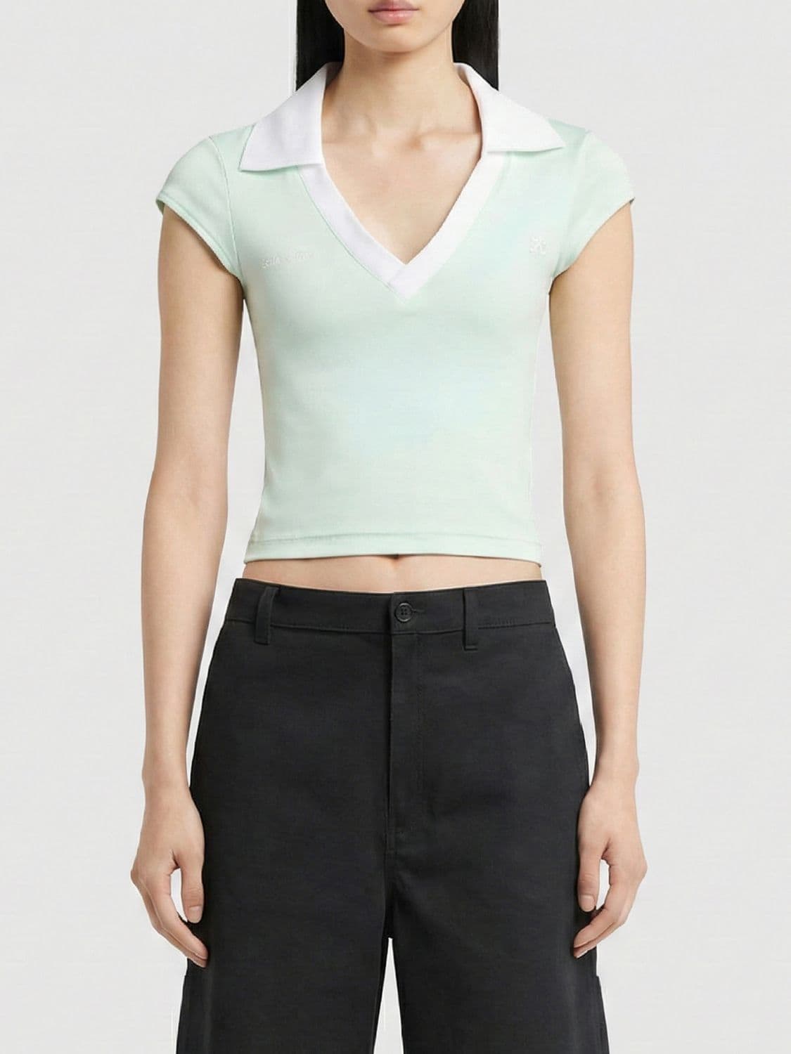 Courrèges Polo Shirt Woman color Gnawed Blue