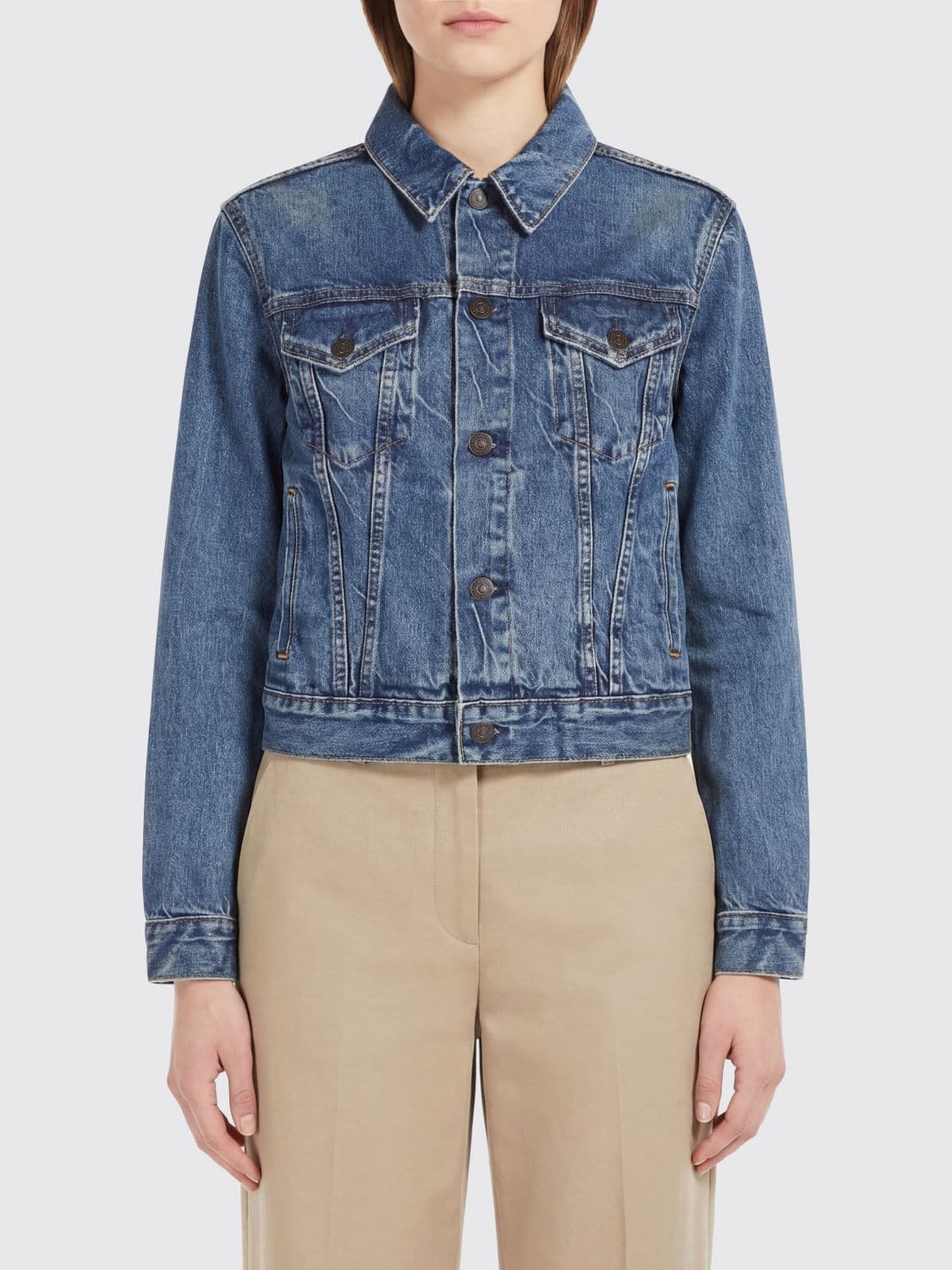 Polo Ralph Lauren Jacket Woman color Denim · M