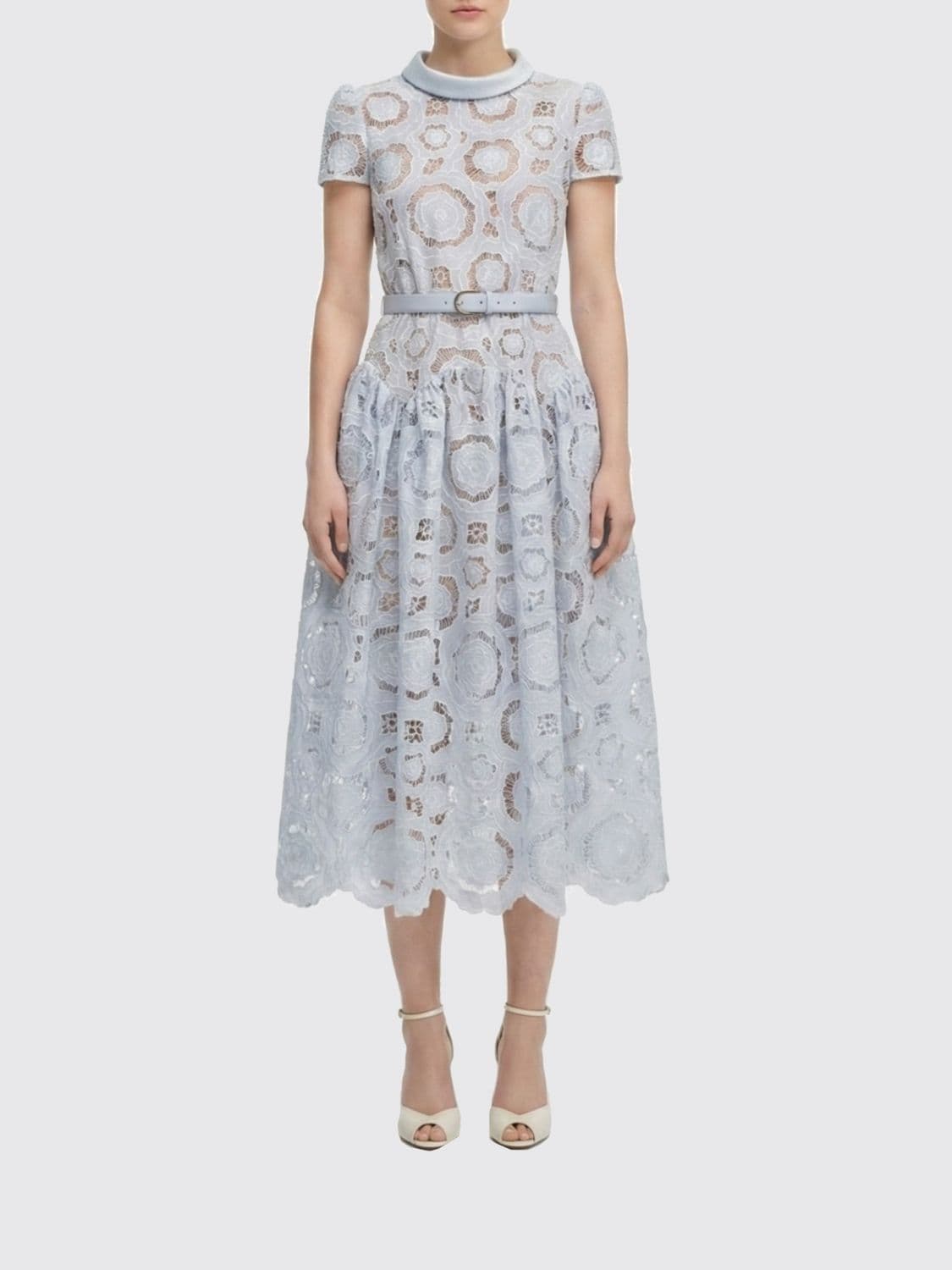 Self-Portrait Dress Woman color Gnawed Blue