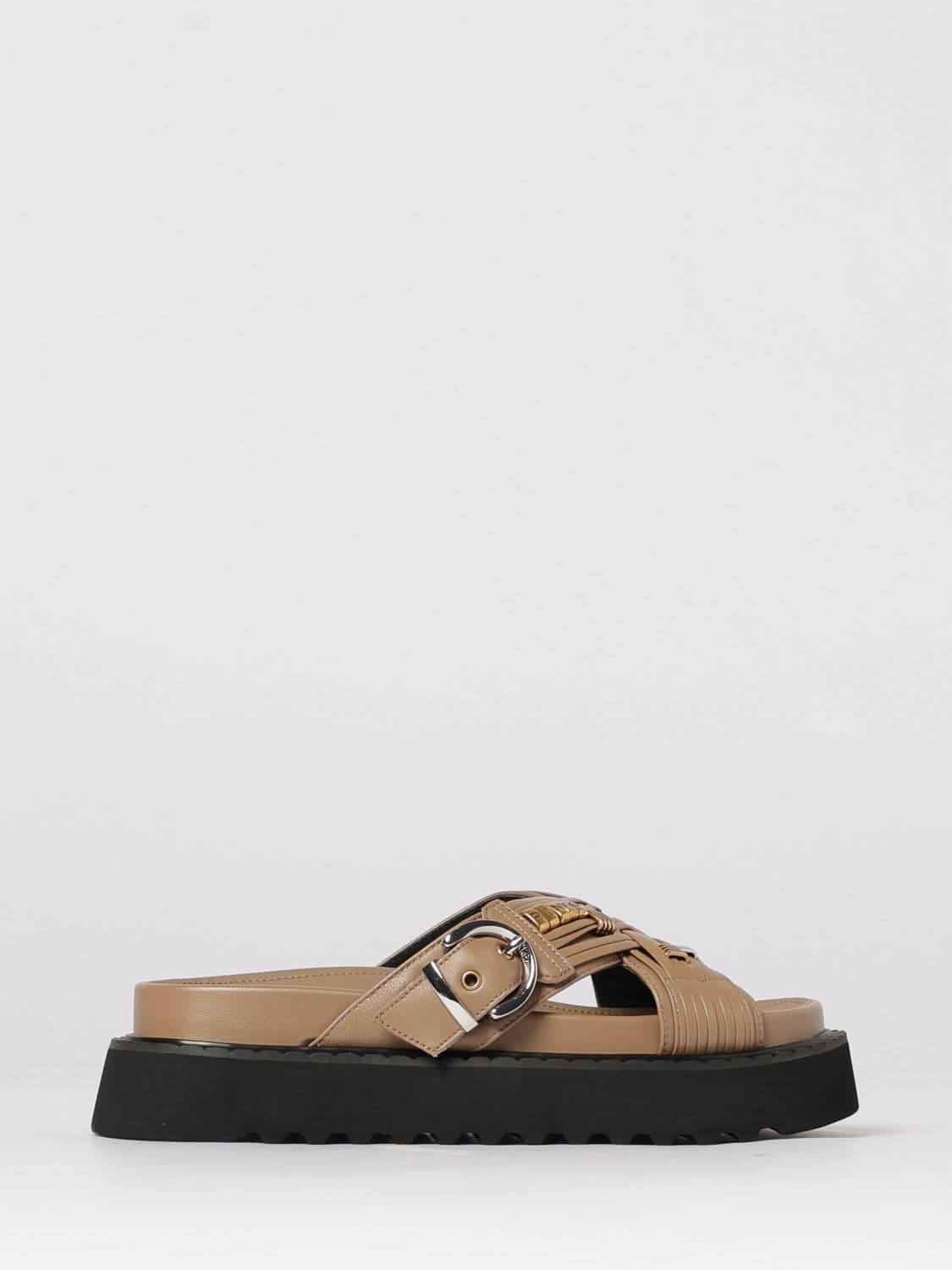 Pinko Heeled Sandal Woman color Tobacco