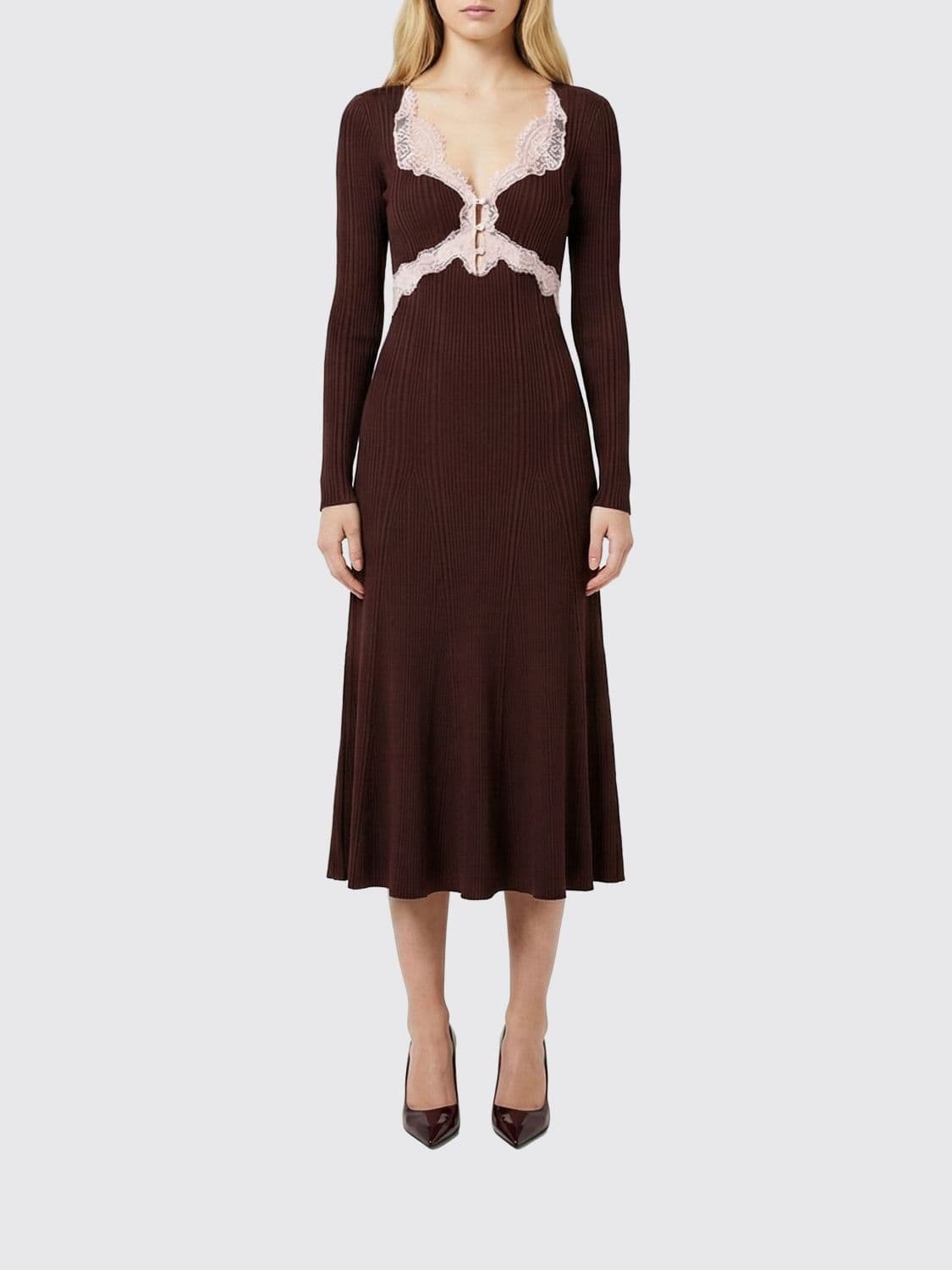 Self-Portrait Dress Woman color Brown