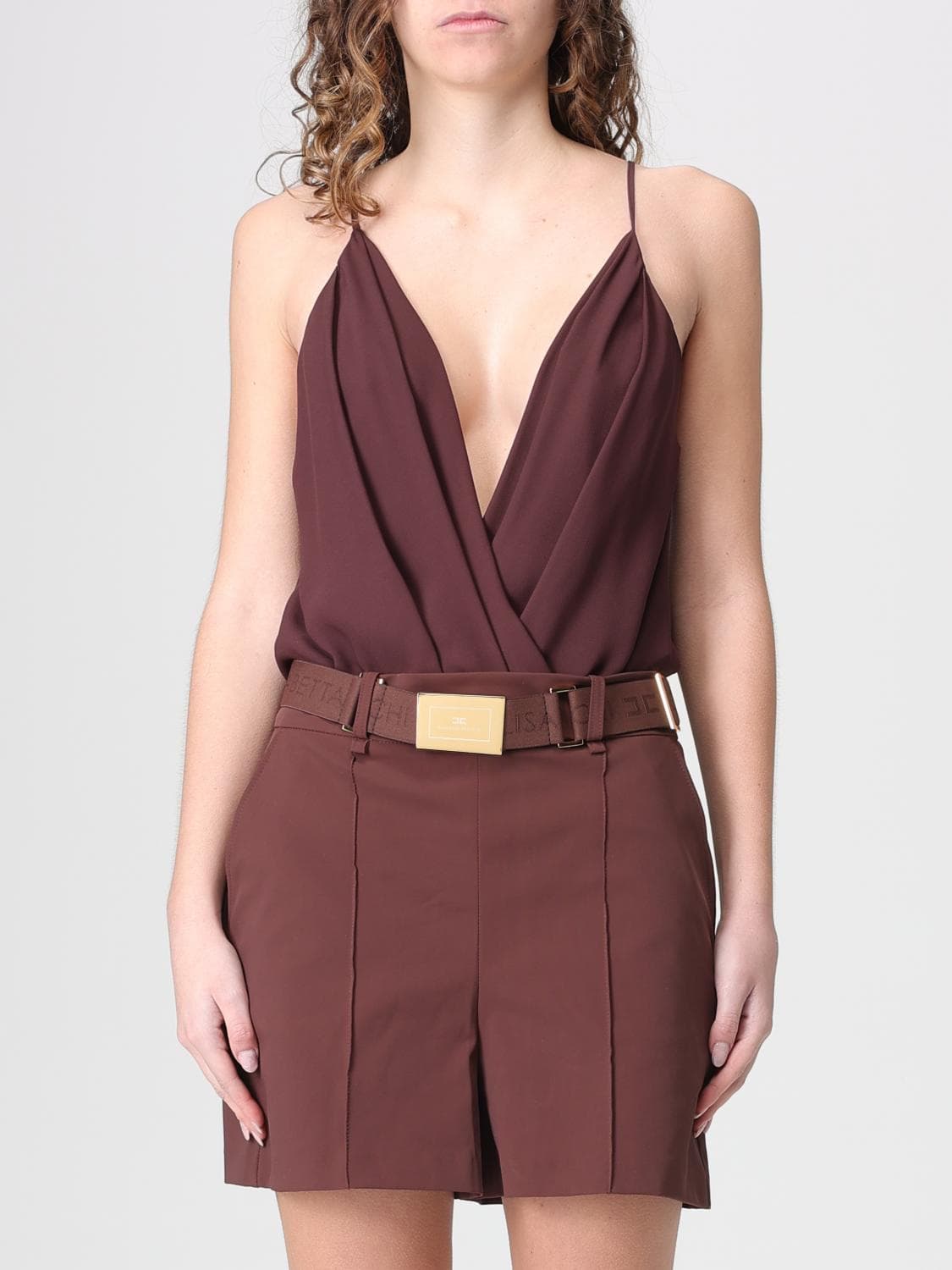 Elisabetta Franchi Top Woman color Cocoa