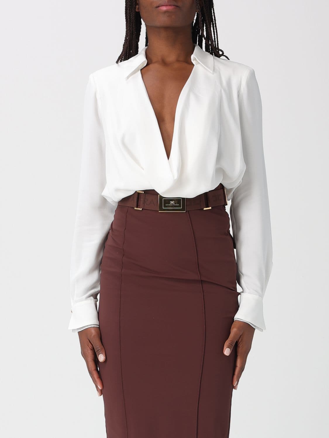Elisabetta Franchi Top Woman color Ivory