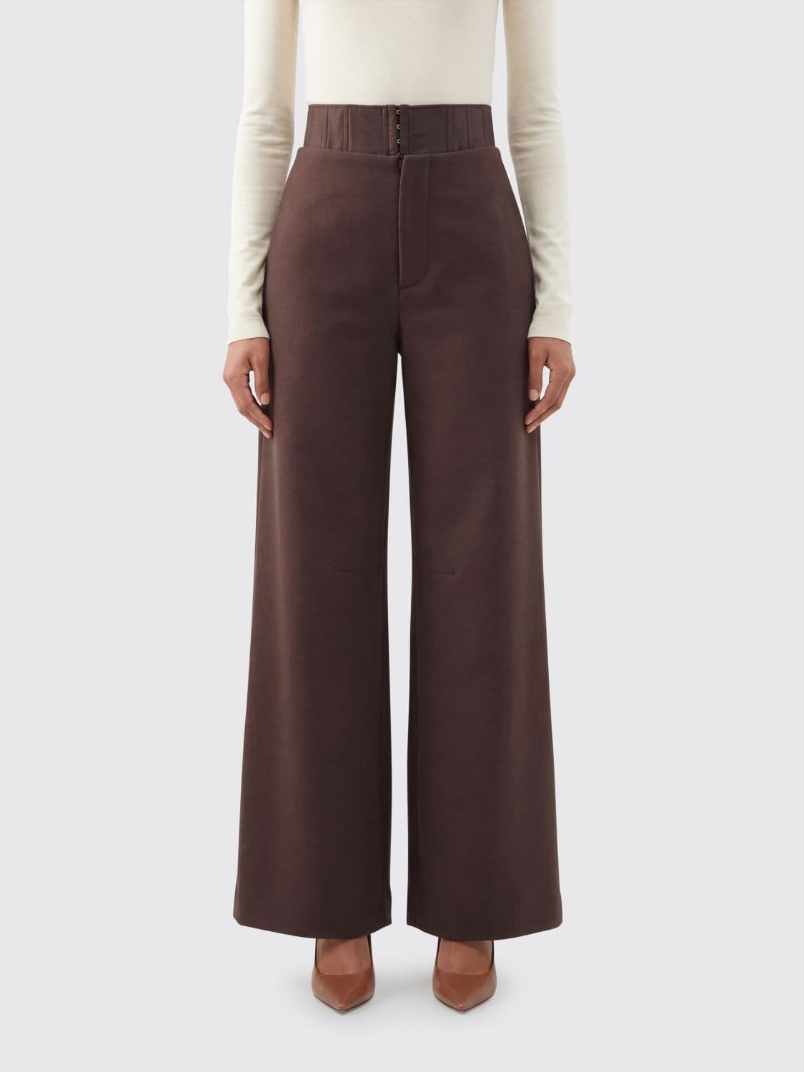 Rotate Pants Woman color Brown