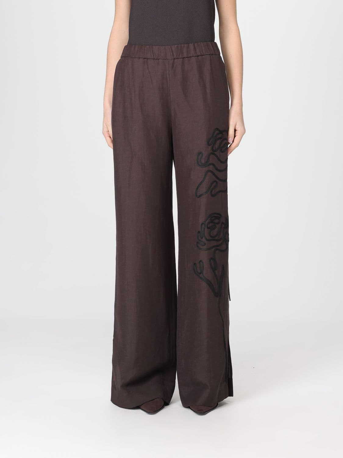 Liviana Conti Pants Woman color Brown