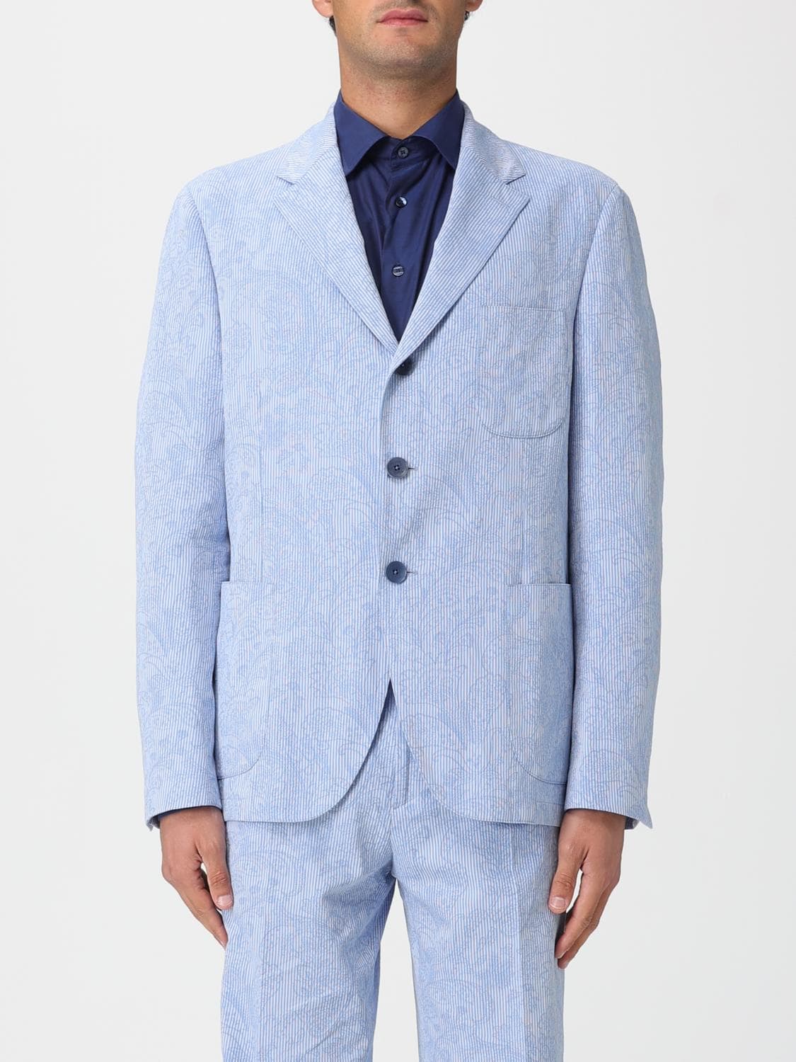 Etro Jacket Men color Blue