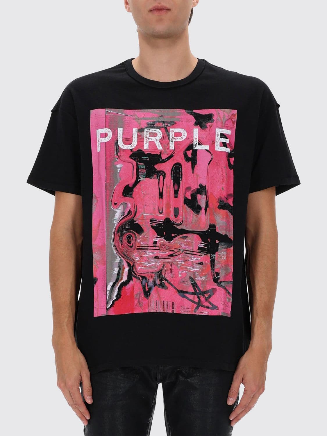 Purple T-Shirt Men color Black