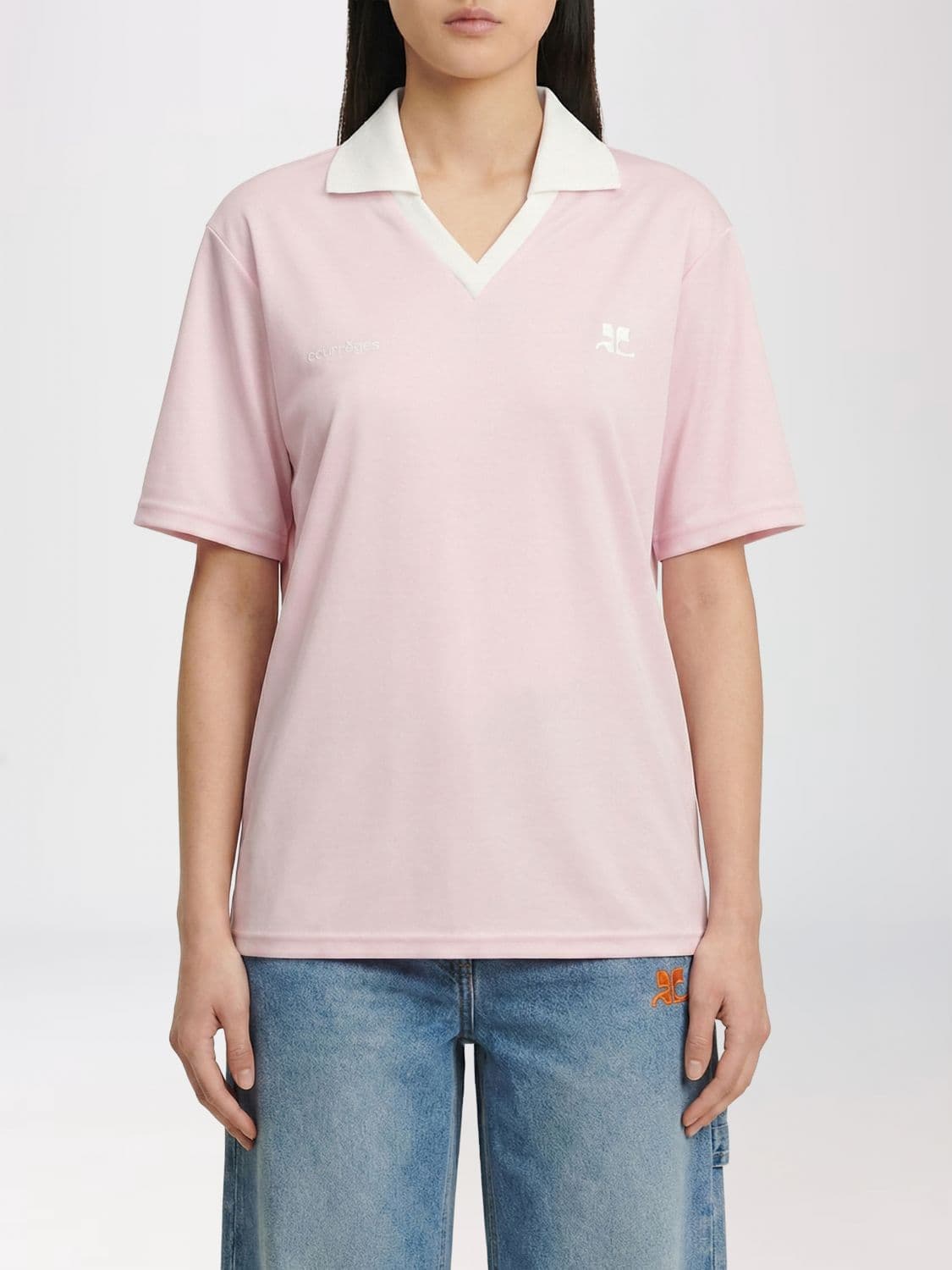 Courrèges Polo Shirt Woman color Pink