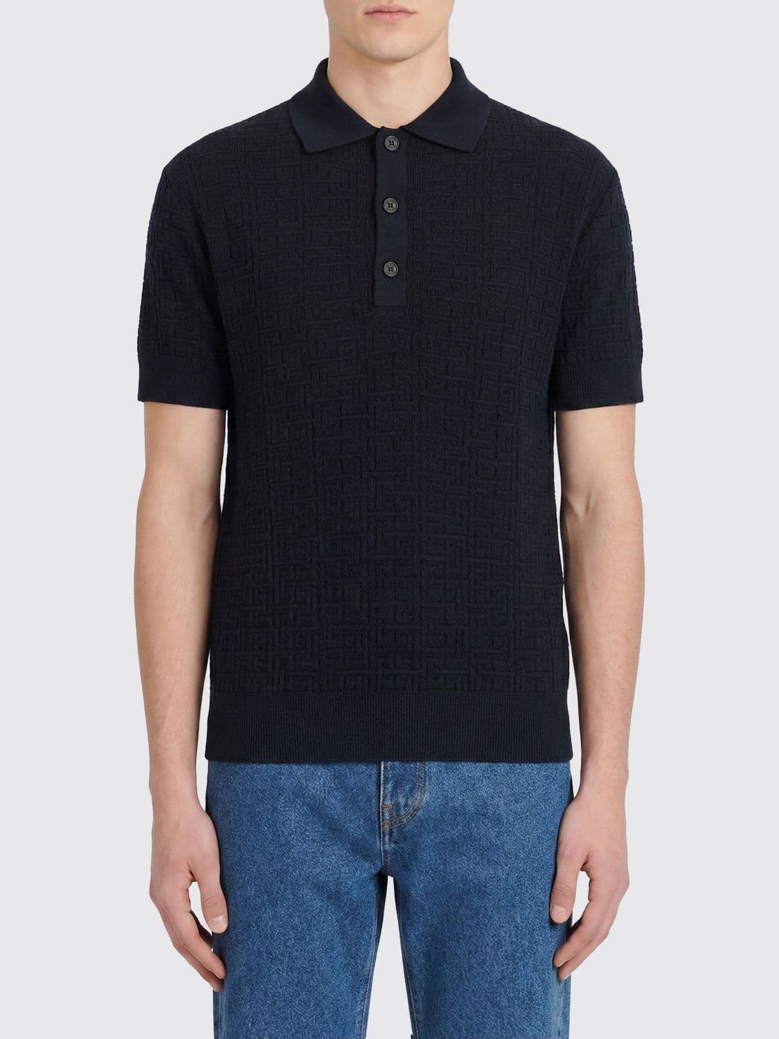 Balmain Polo Shirt Men color Blue