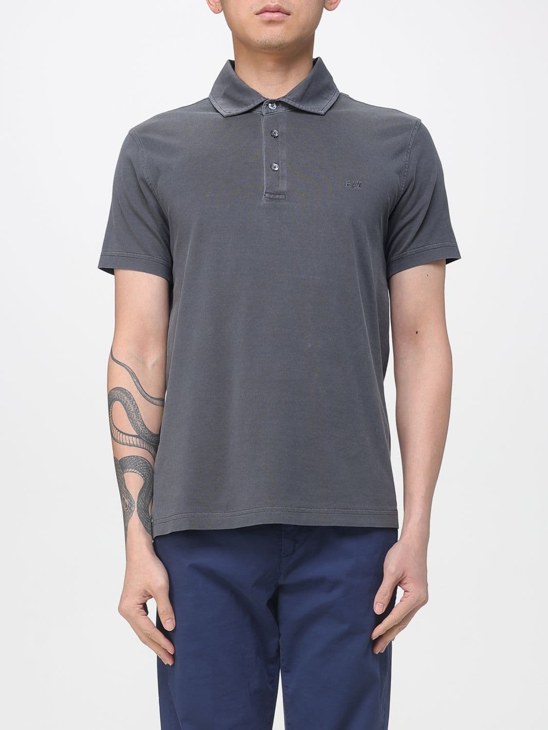 Fay Polo Shirt Men color Charcoal