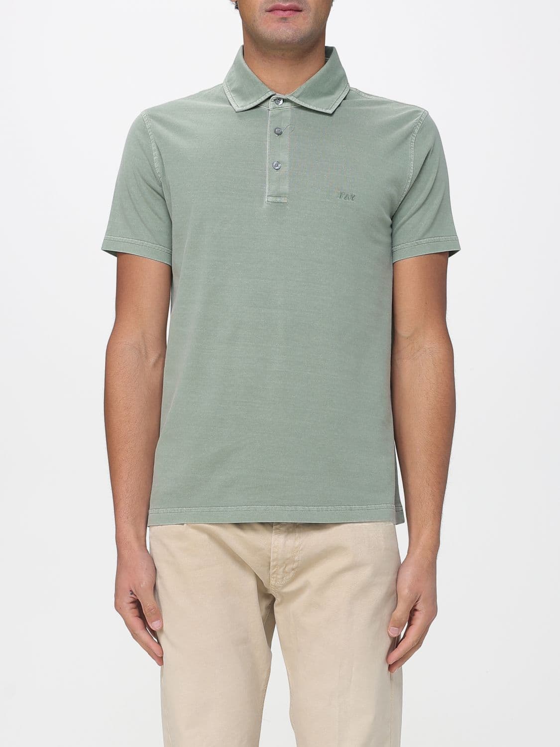 Fay Polo Shirt Men color Grass Green