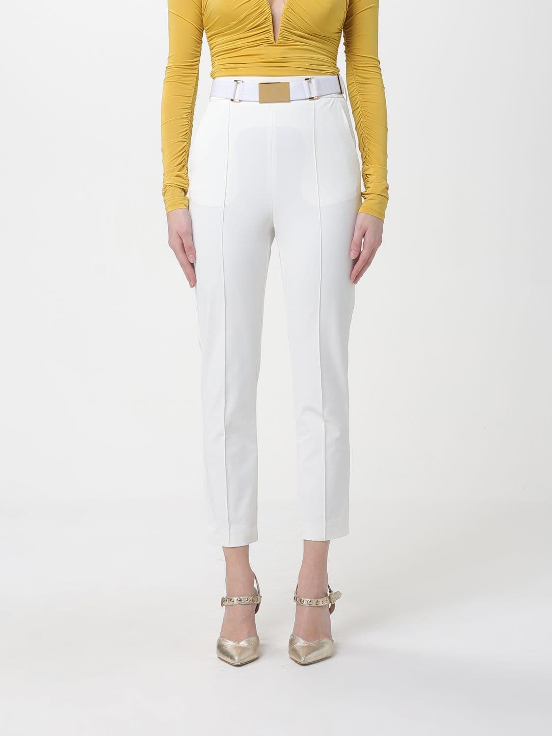 Elisabetta Franchi Pants Woman color White