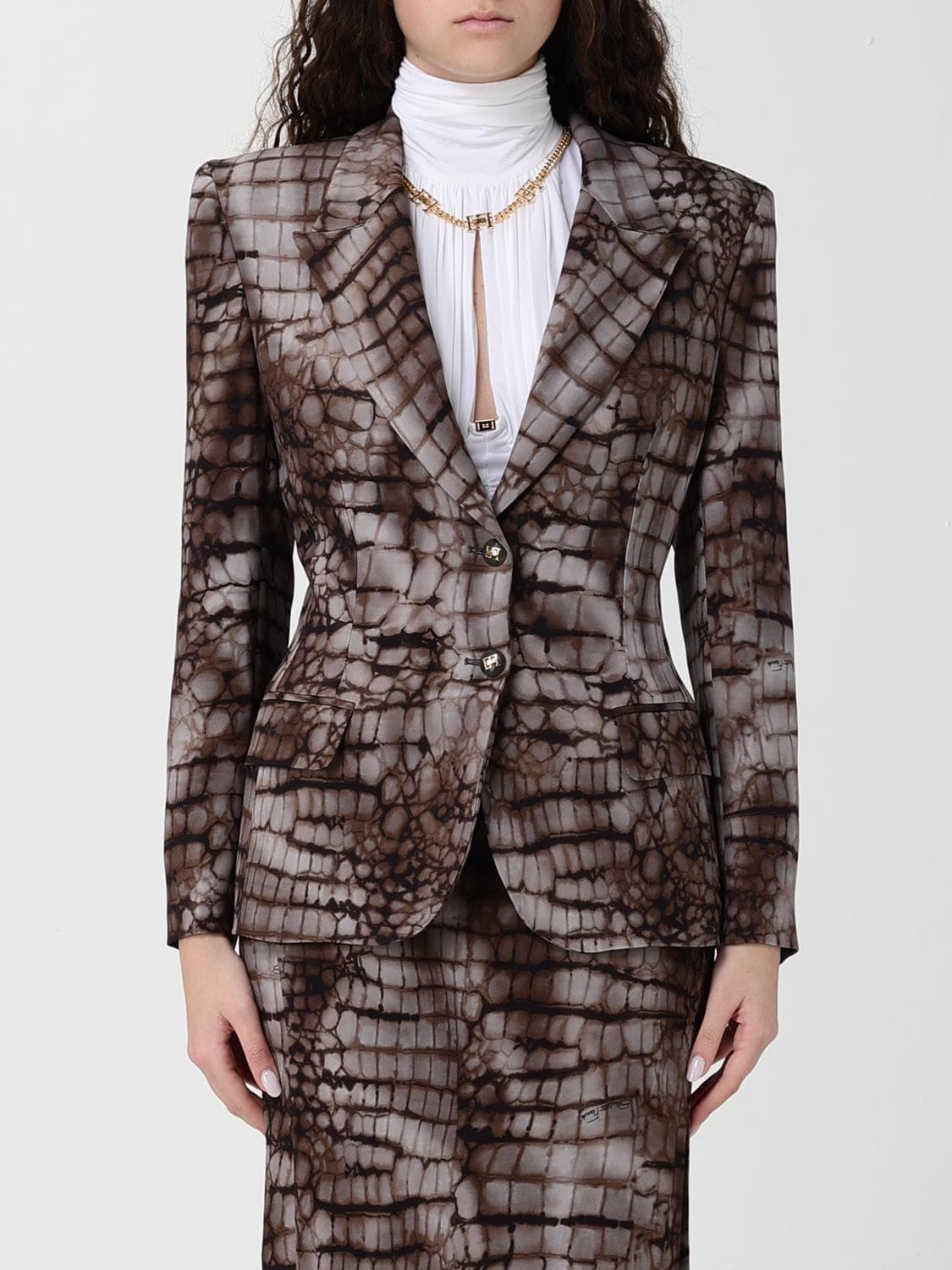 Elisabetta Franchi Jacket Woman color Brown