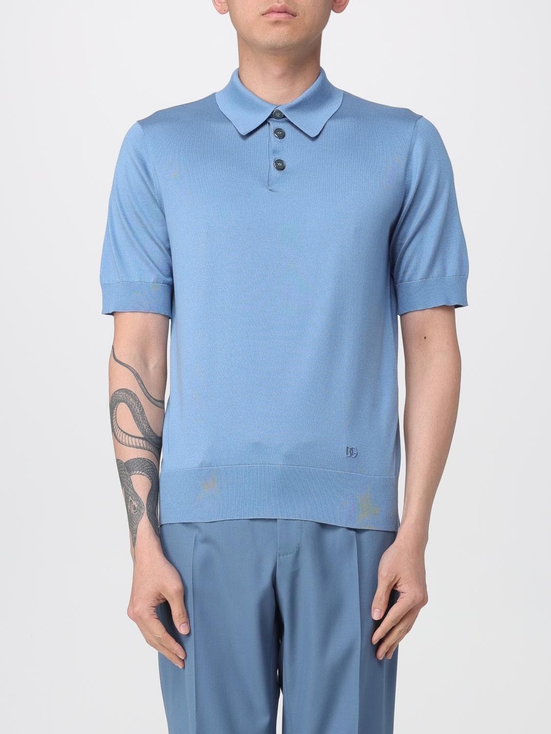 Dolce & Gabbana Polo Shirt Men color Sky Blue
