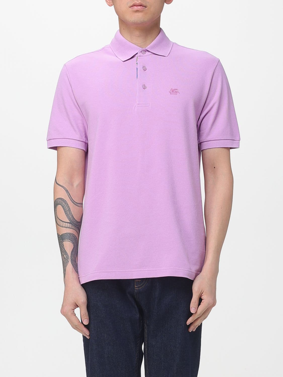 Etro Polo Shirt Men color Pink · S