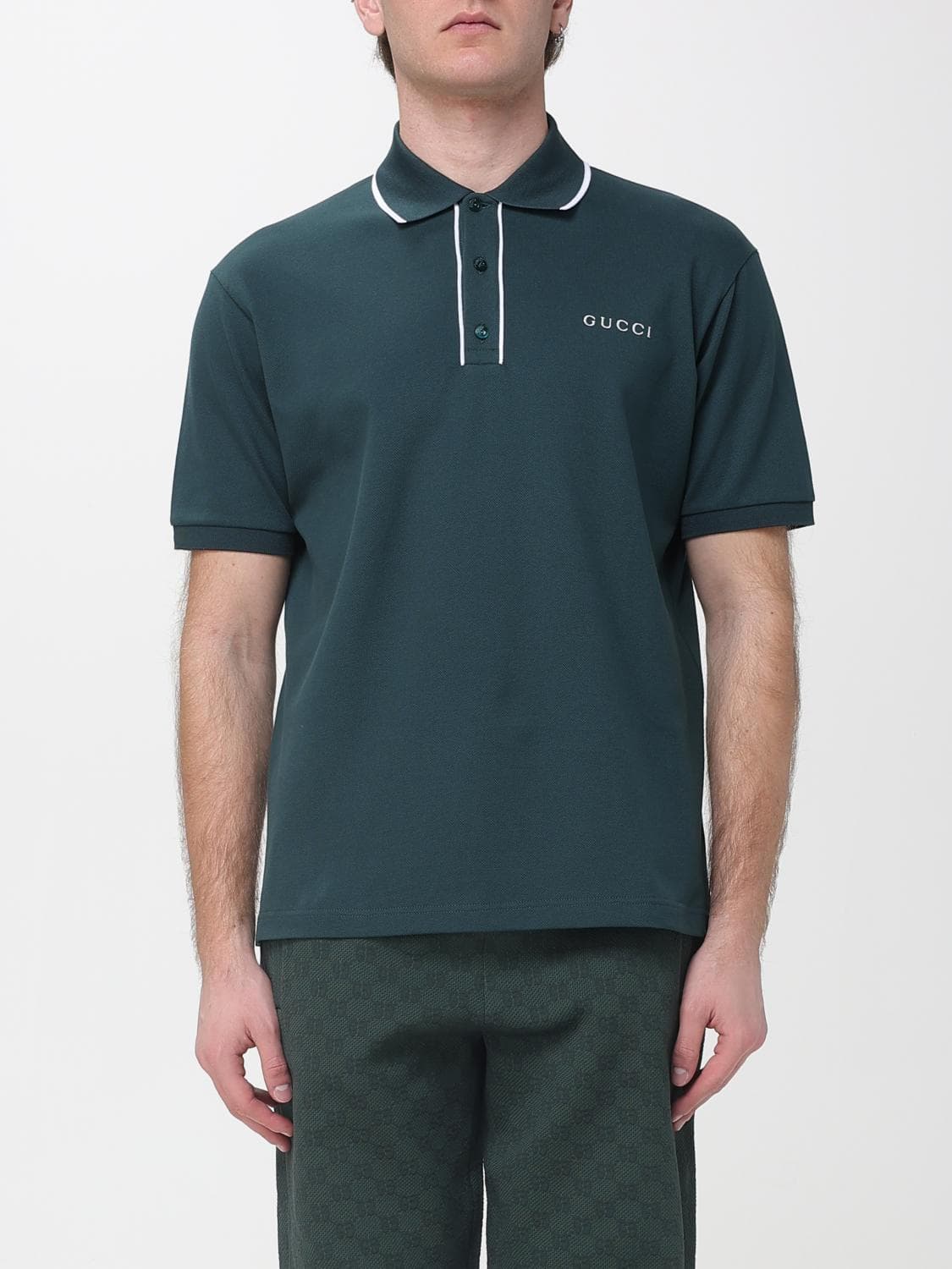 Gucci Polo Shirt Men color Petroleum Blue
