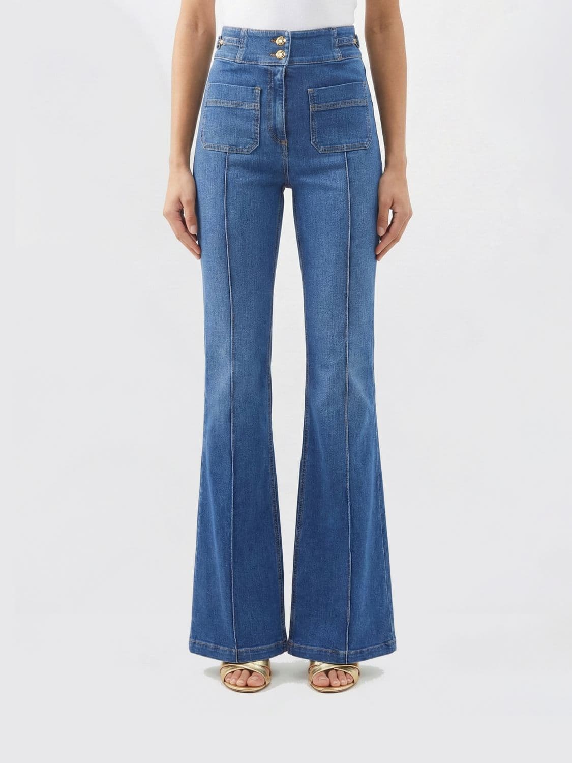 Elisabetta Franchi Jeans Woman color Blue