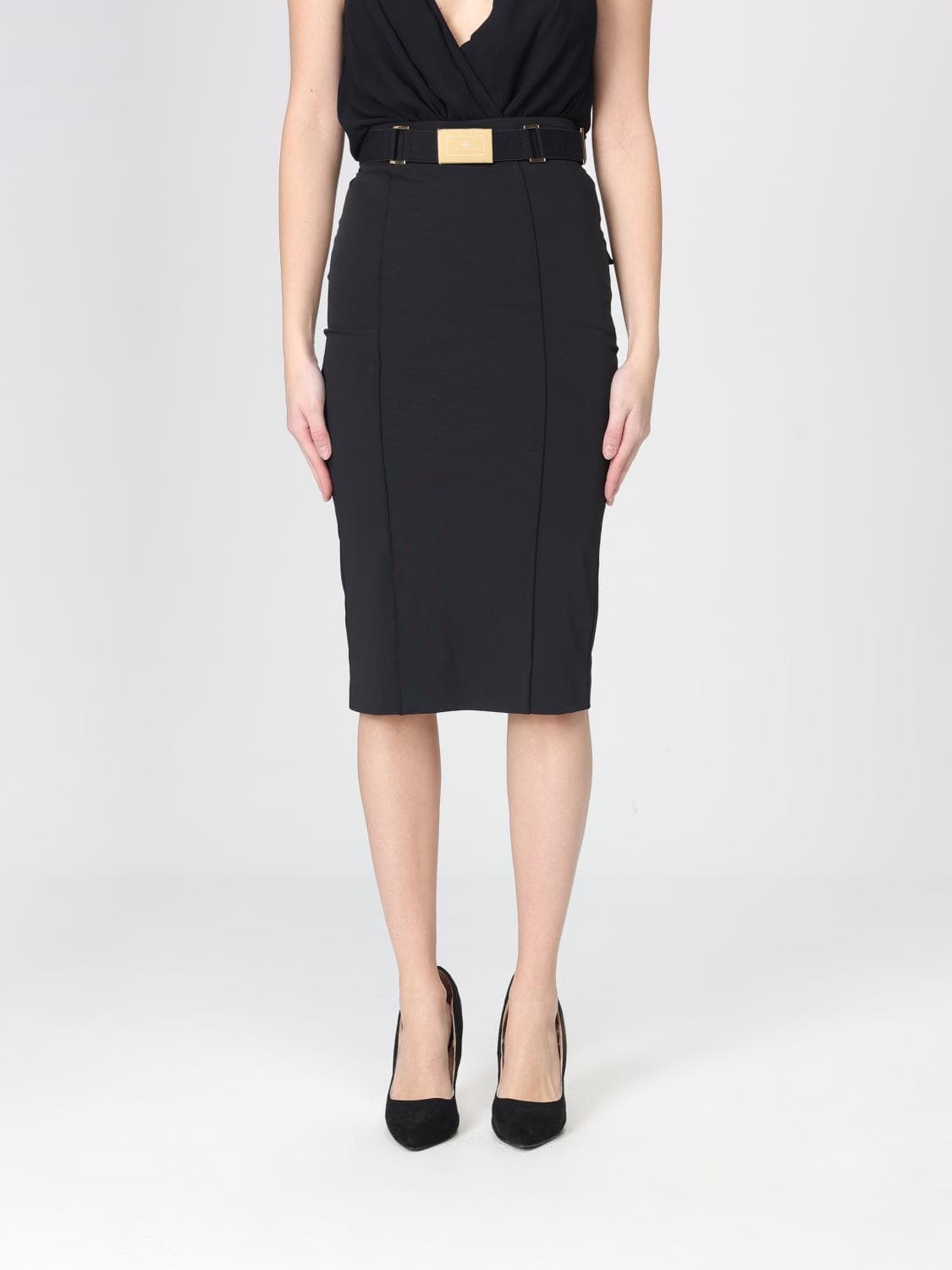 Elisabetta Franchi Light Crêpe Dress With Raw Cut Fabric