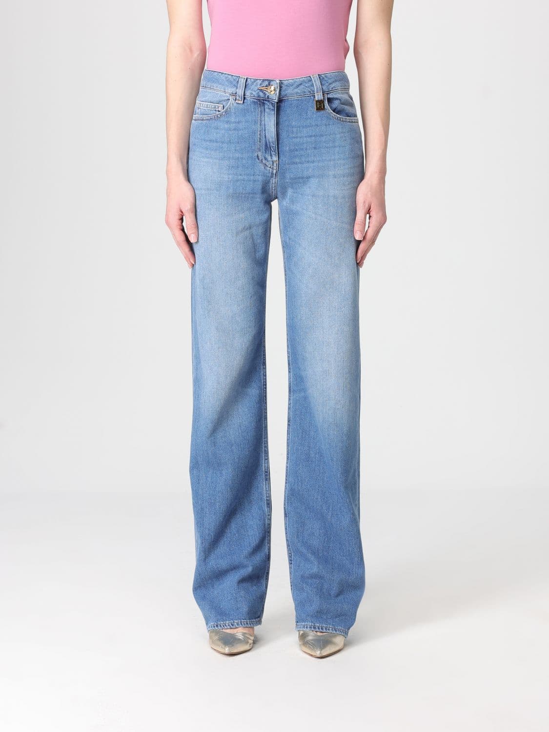 Elisabetta Franchi Straight Cotton Denim Jeans