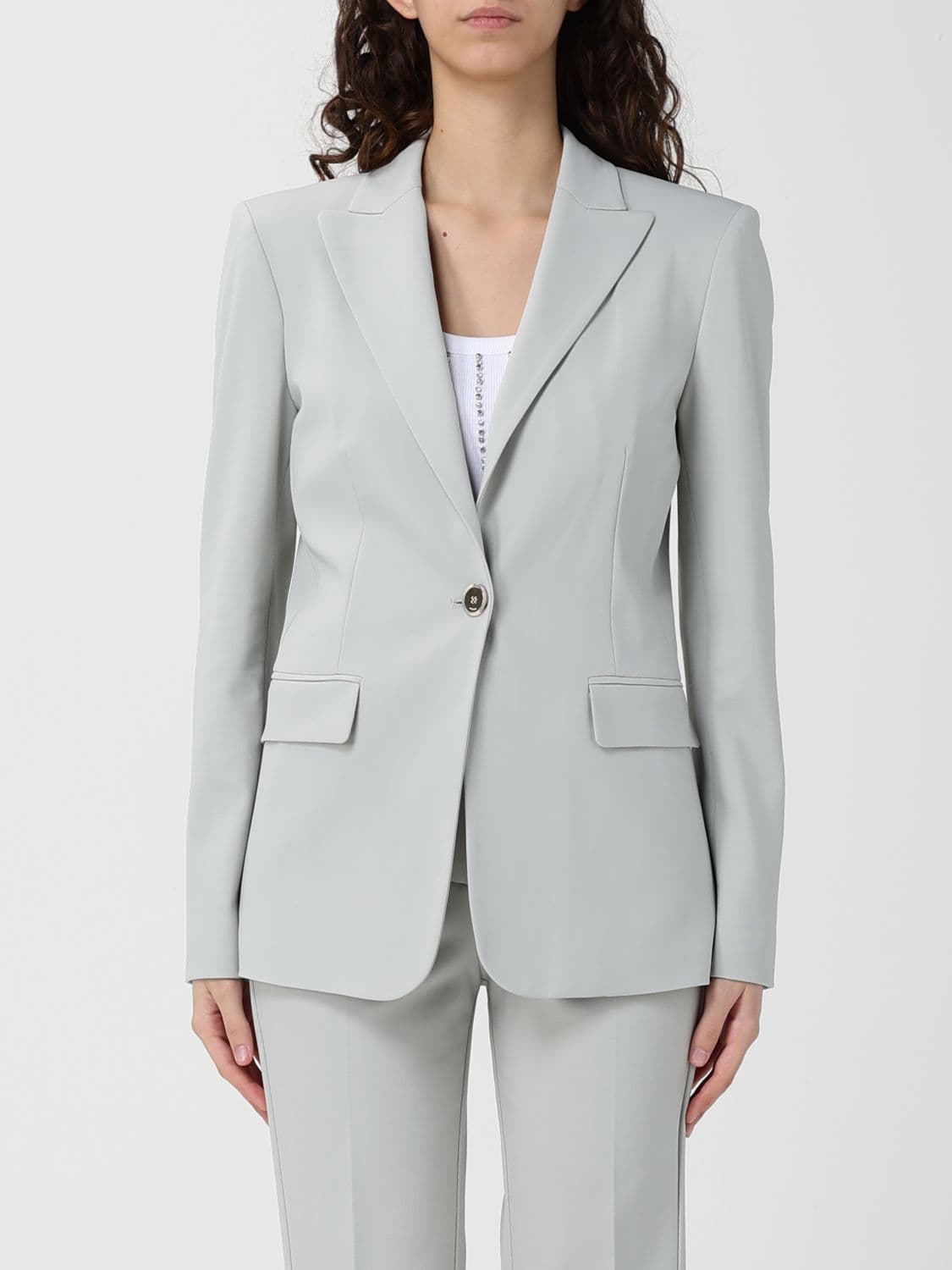 Pinko Single-Breasted Viscose Blazer