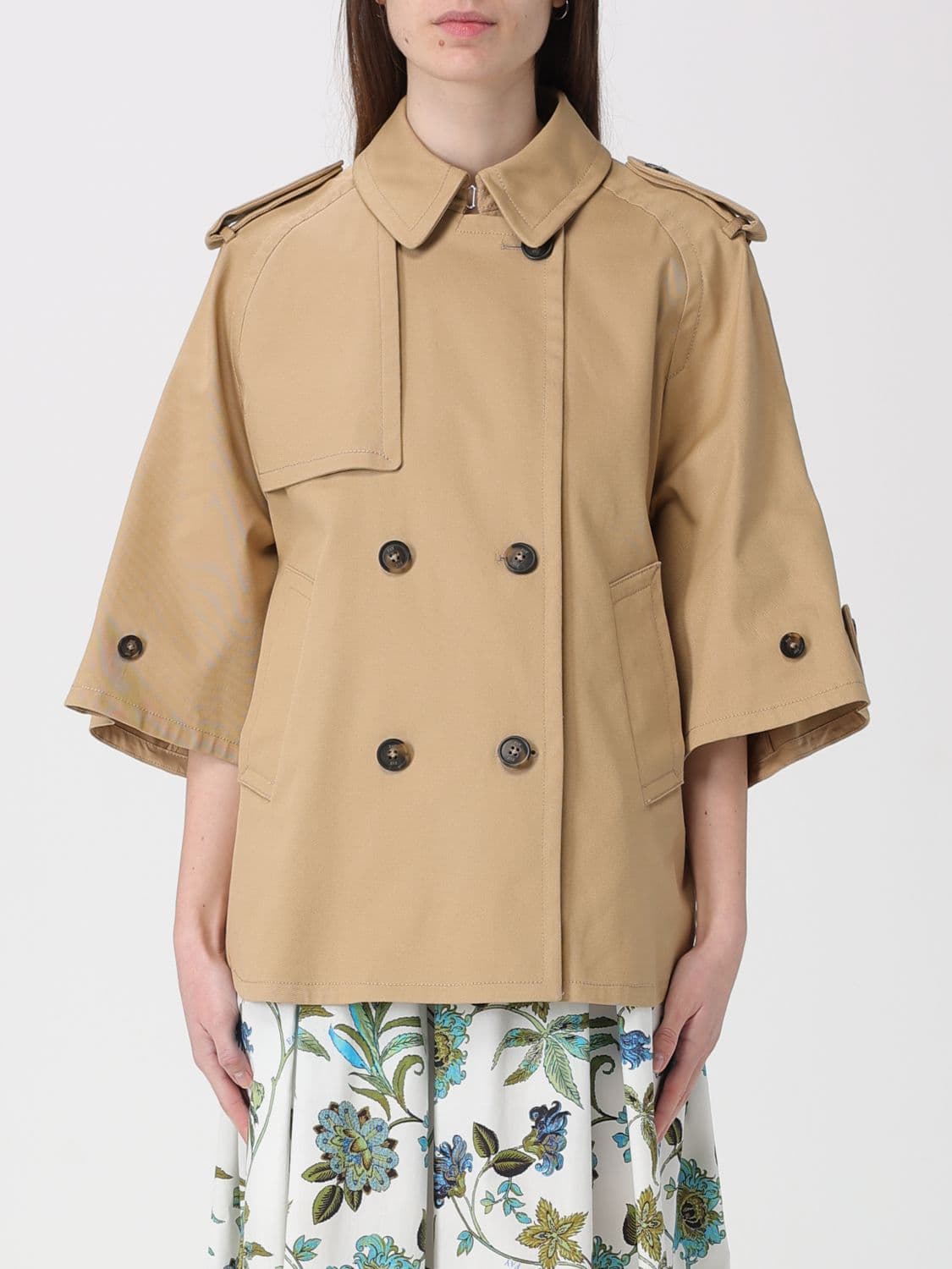 Fay Stretch Cotton Gabardine Trench Coat