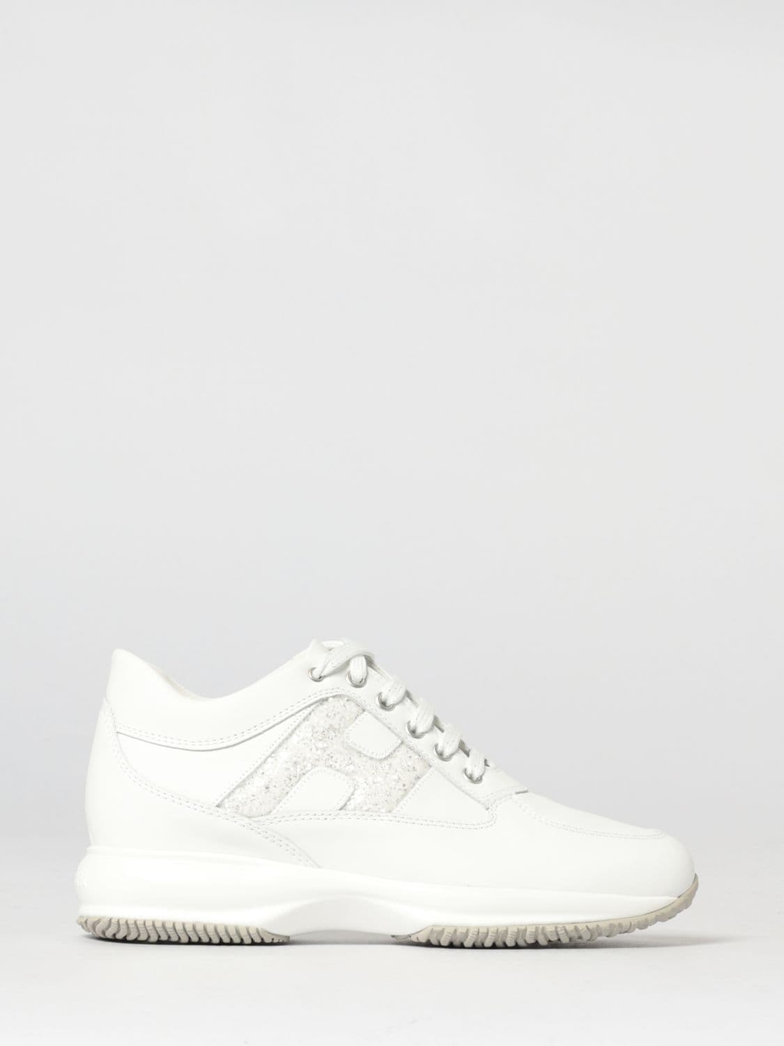 Hogan Interactive Leather Sneakers with Glitter