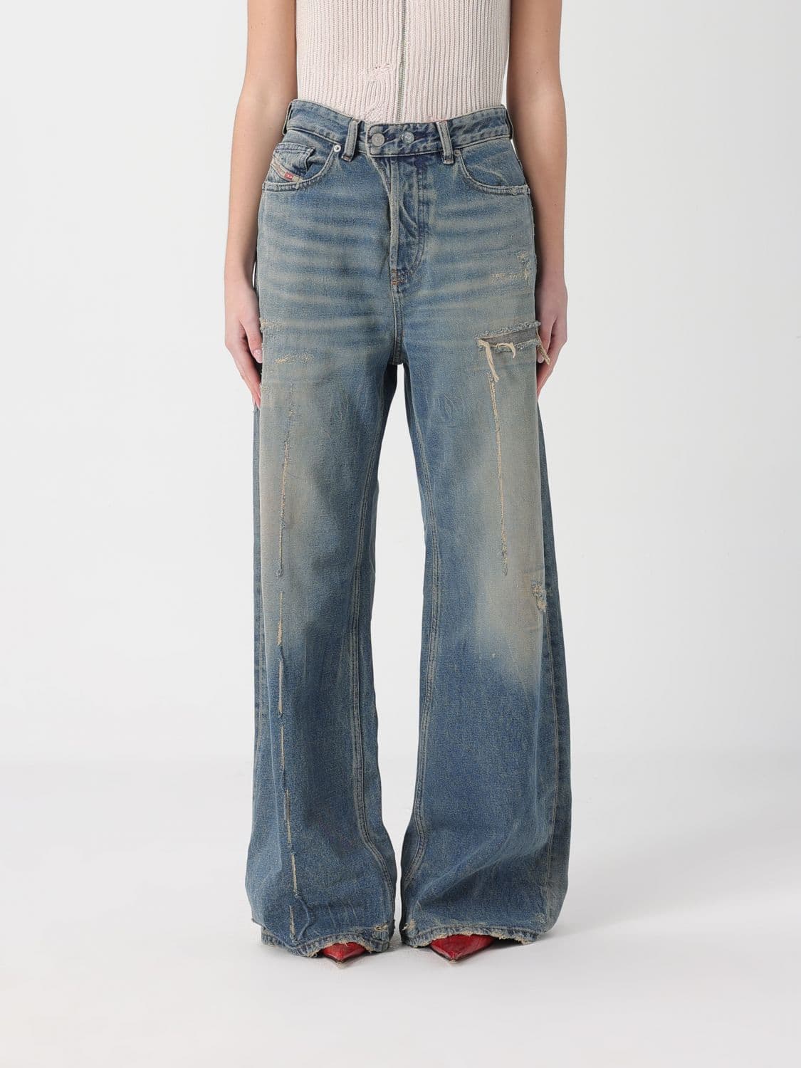 Diesel D-Sire Wide-Leg Jeans in Denim