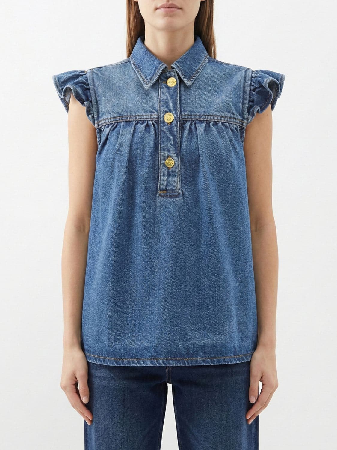 Ganni Denim Top