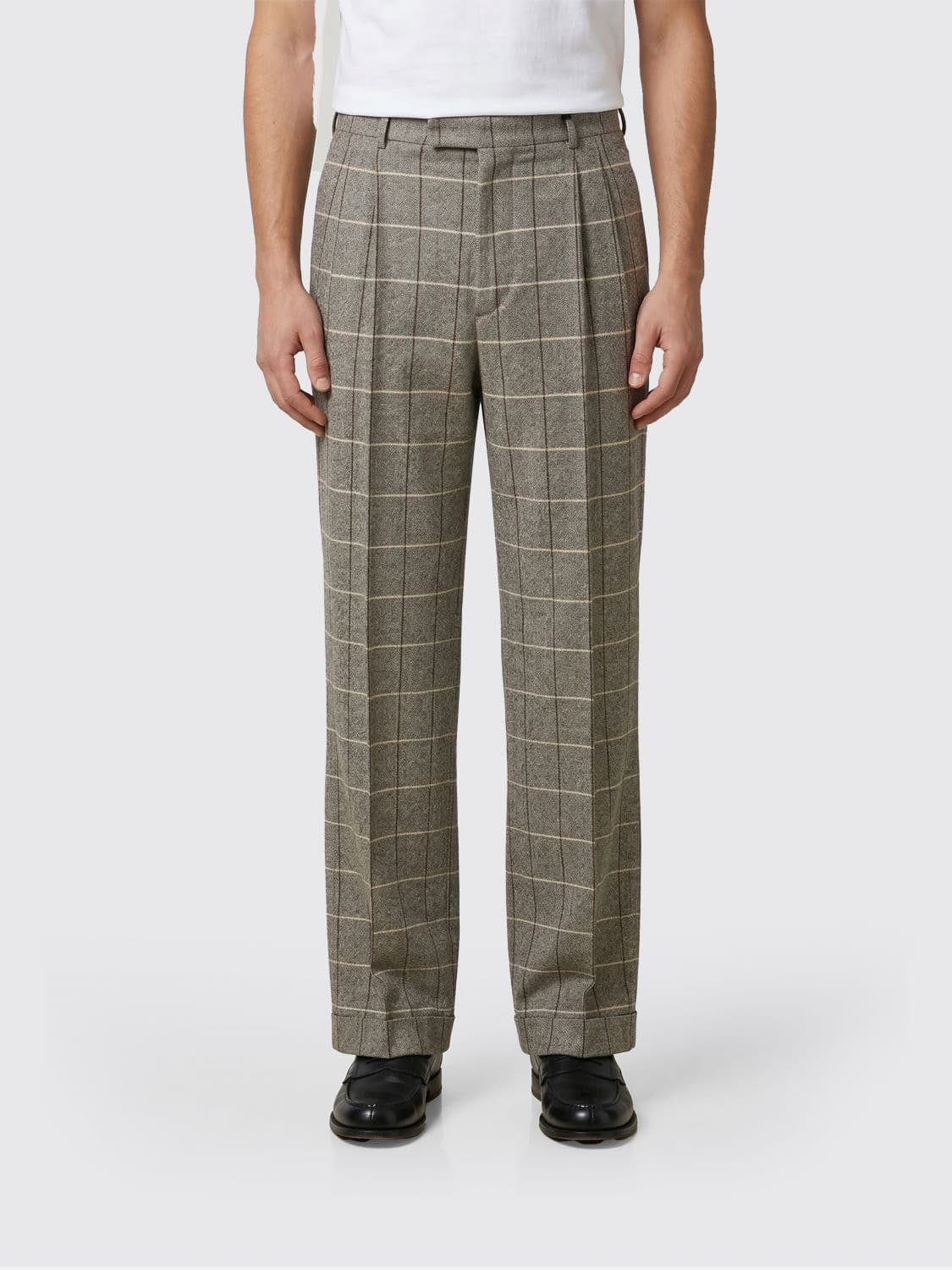 Valentino Check Virgin Wool Trousers