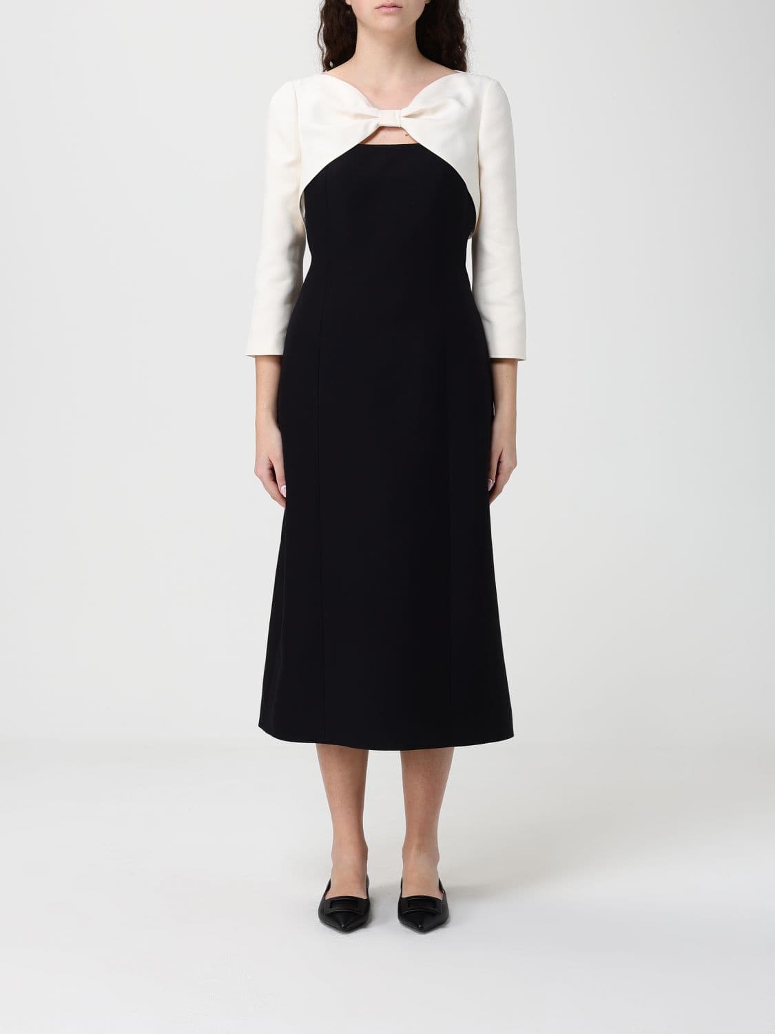 Valentino Bicolor Virgin Wool and Silk Dress