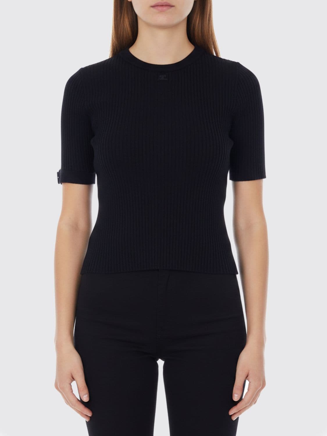 Courrèges Ribbed Viscose Cropped Top