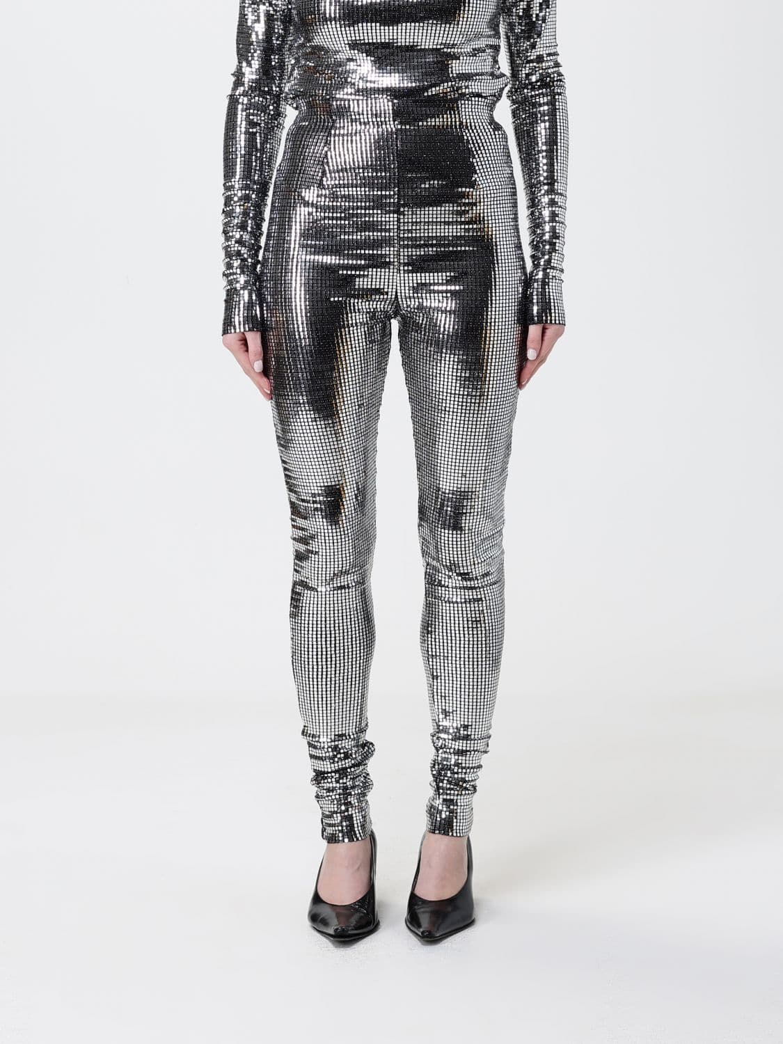 Mm6 Maison Margiela Metallic Knit Leggings