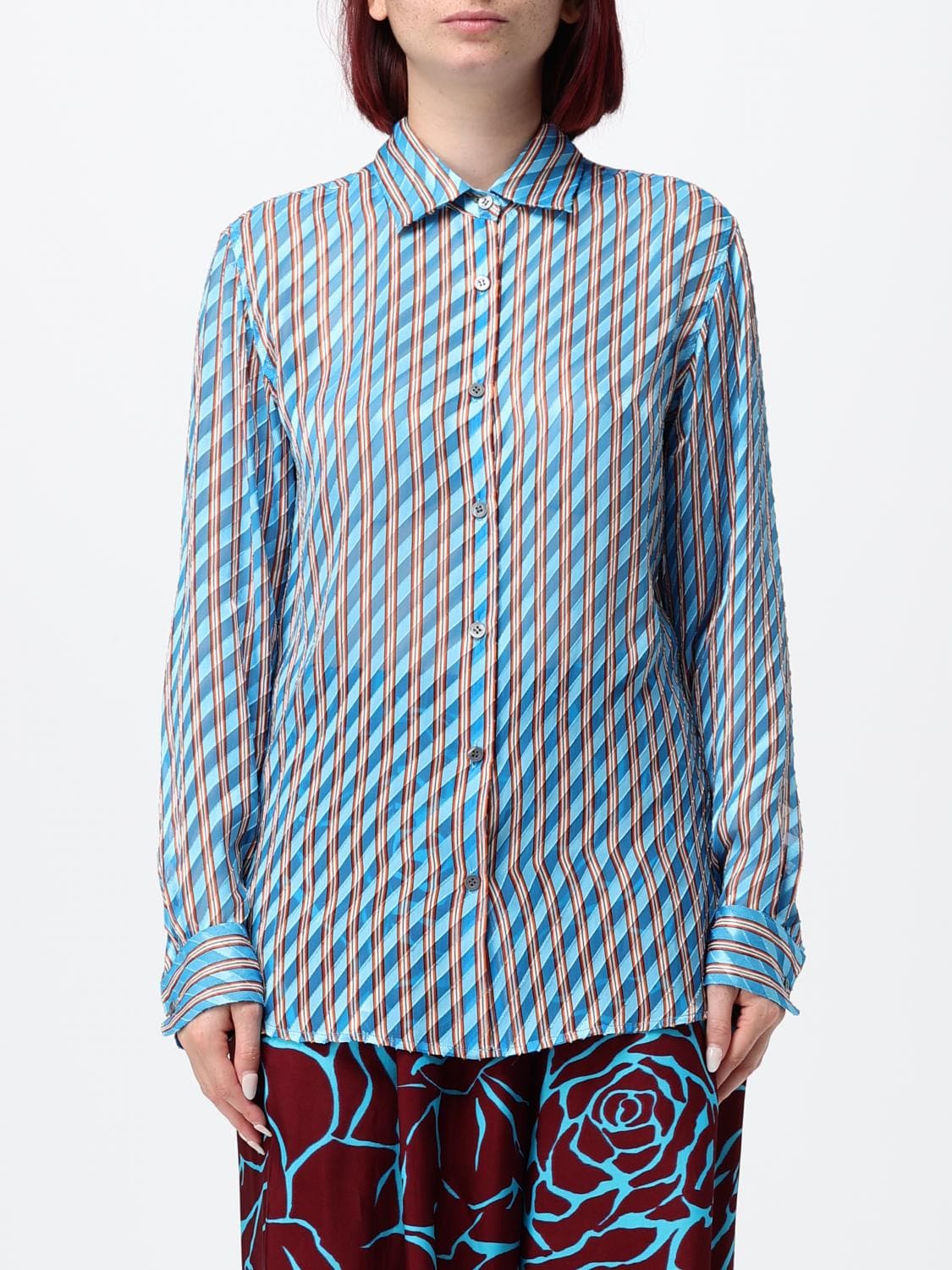 Dries Van Noten Shirt Woman color Gnawed Blue
