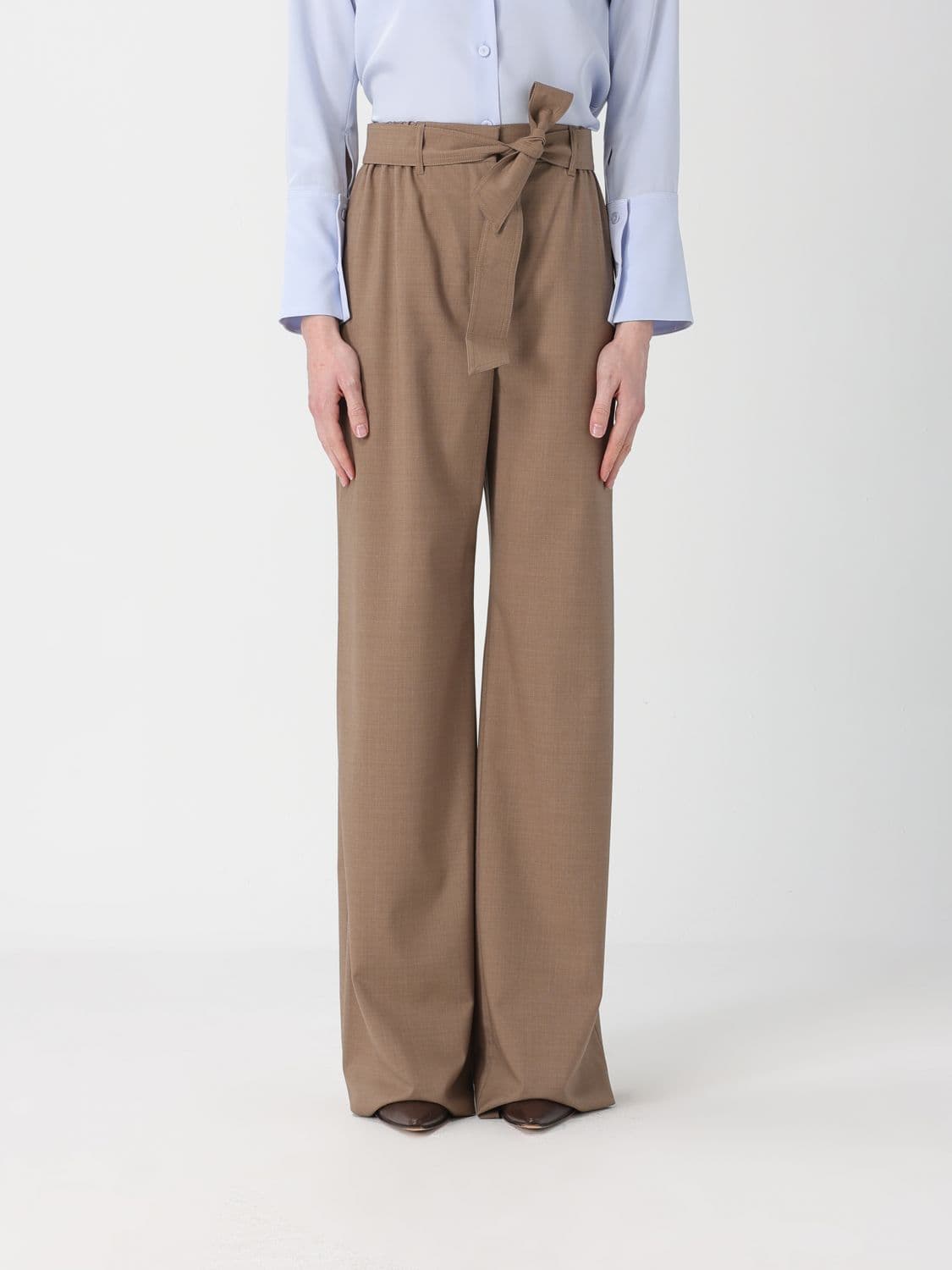 Max Mara Virgin Wool Palazzo Trousers · 44