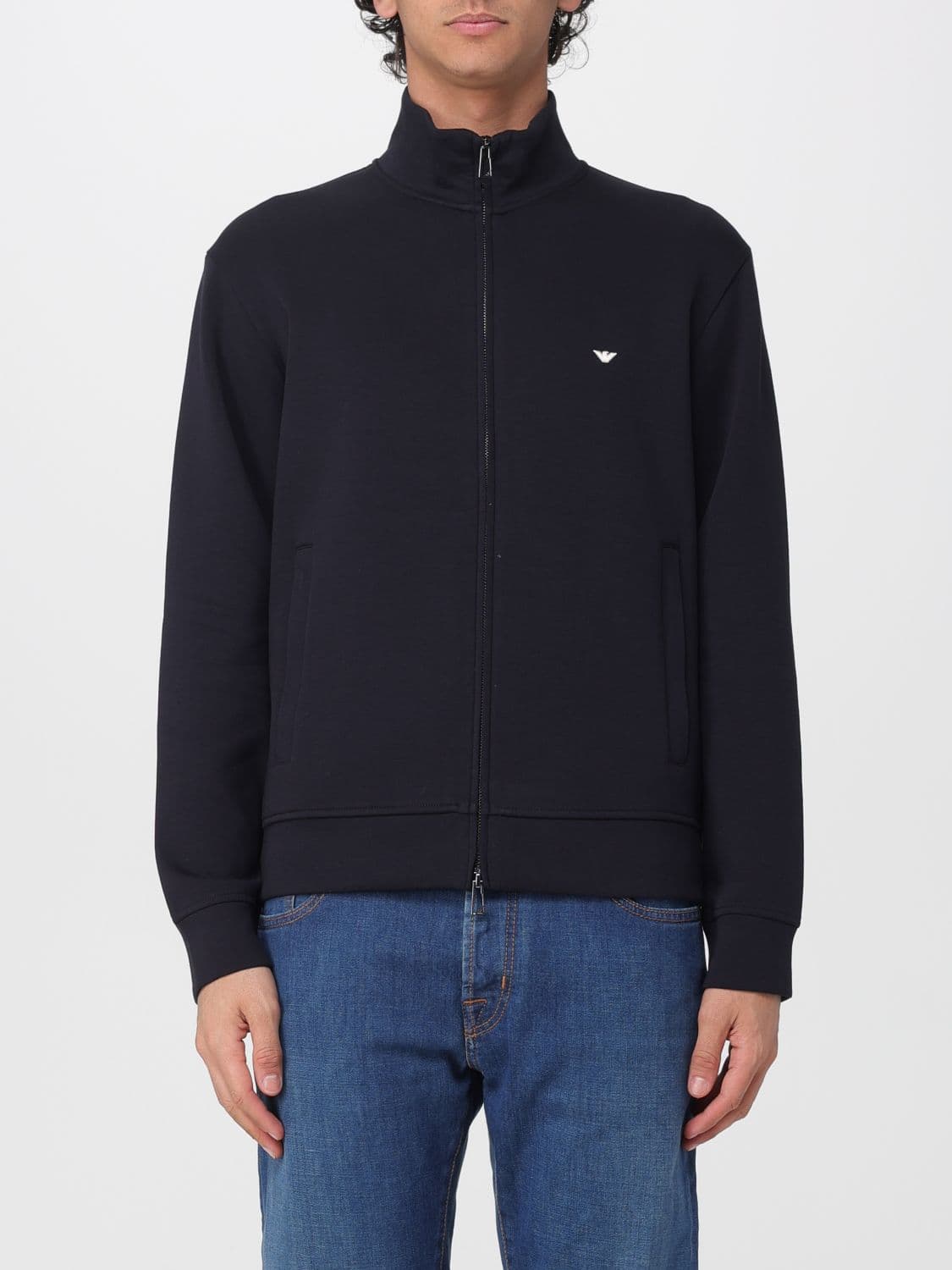 Emporio Armani Cotton Blend Zip-Up Sweatshirt