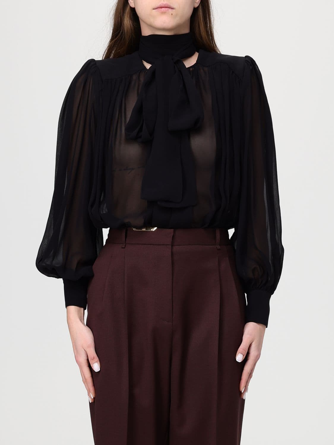 Elisabetta Franchi Silk Bodysuit Blouse