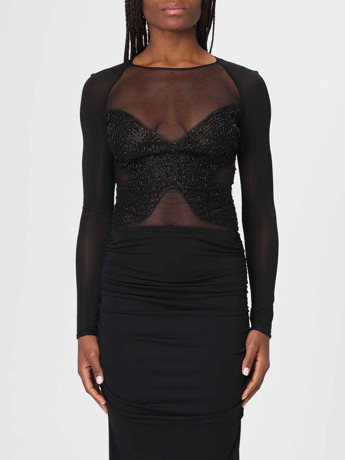 Elisabetta Franchi Stretch Viscose Bodysuit Top · 38