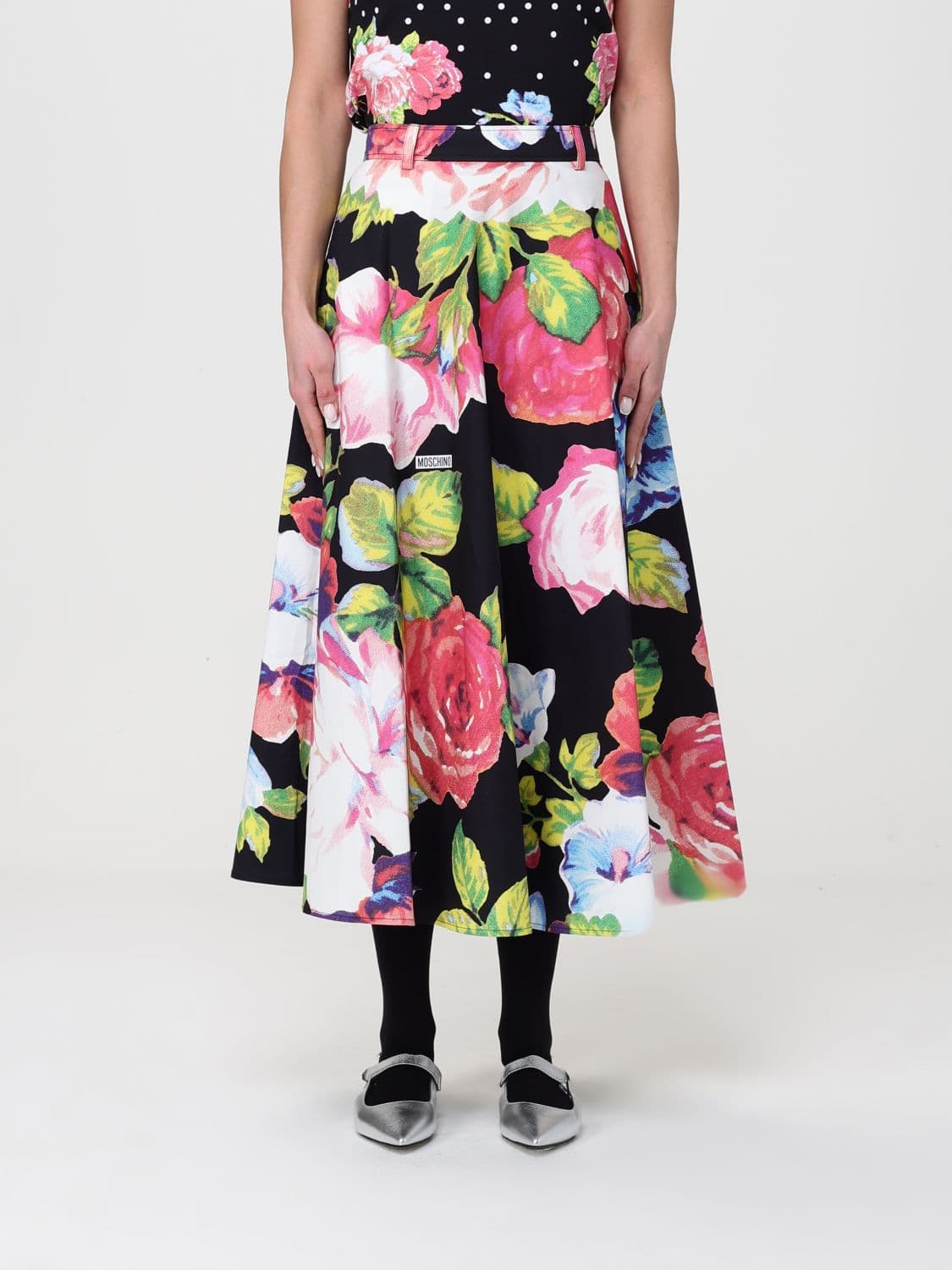 Moschino Couture Floral Cotton Skirt