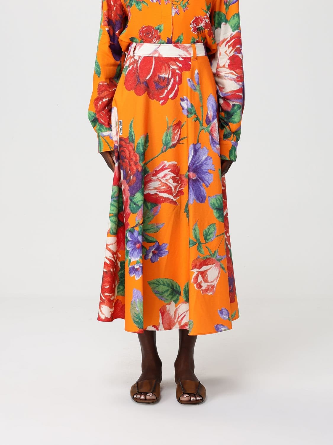 Moschino Couture Floral Cotton Skirt