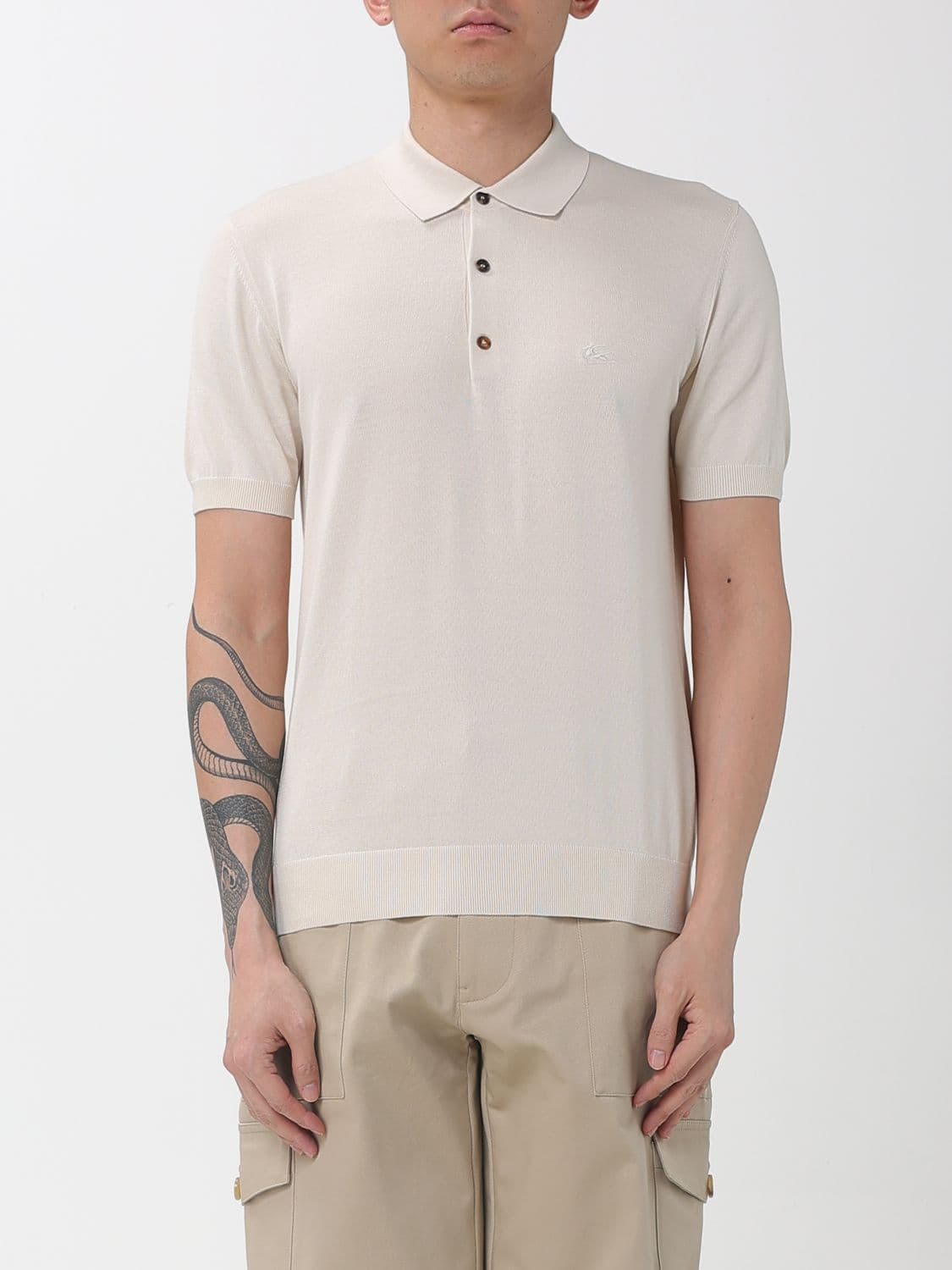 Etro Cotton Polo Shirt with Pegaso Logo · S