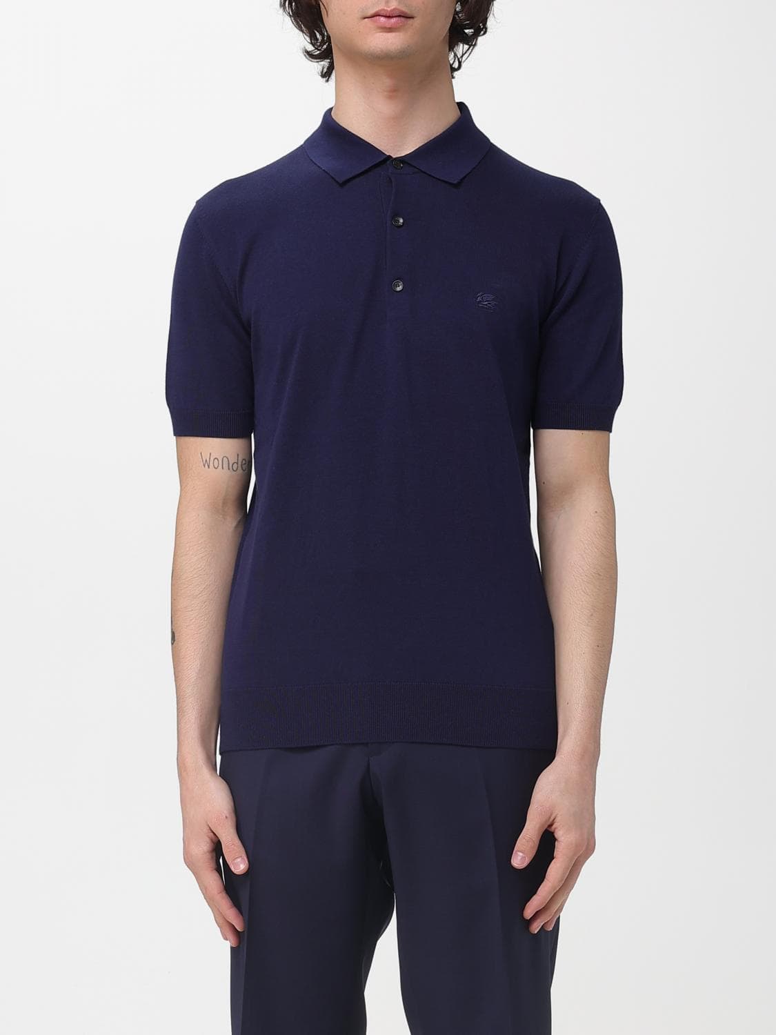 Etro Cotton Polo Shirt with Pegaso Logo · S