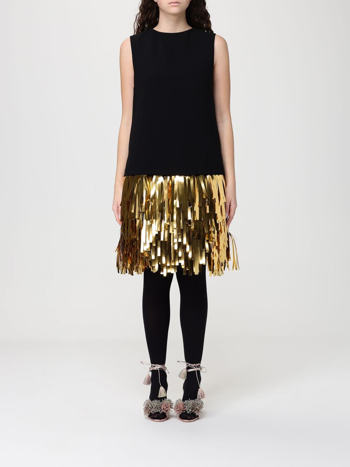 Moschino Couture Fringed Stretch Crêpe Dress · 42