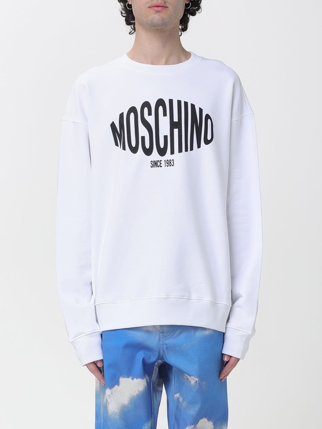 Moschino Couture Organic Cotton Crew Neck Sweatshirt with Logo