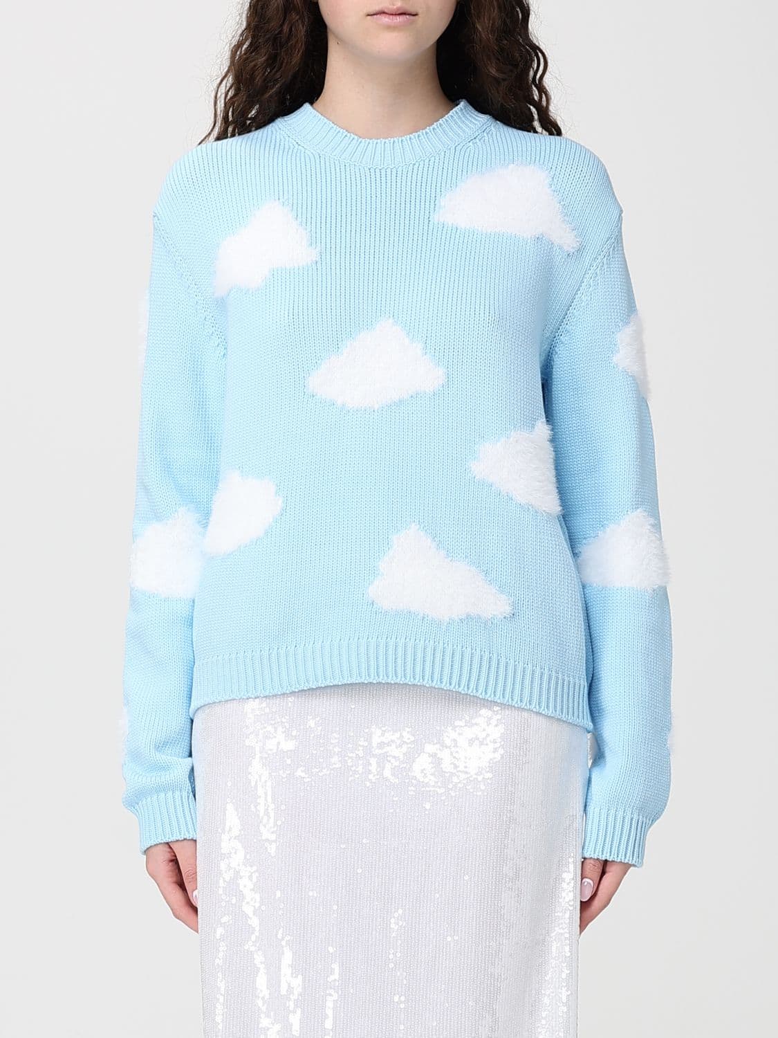 Moschino Couture Cotton Blend Jumper with Clouds