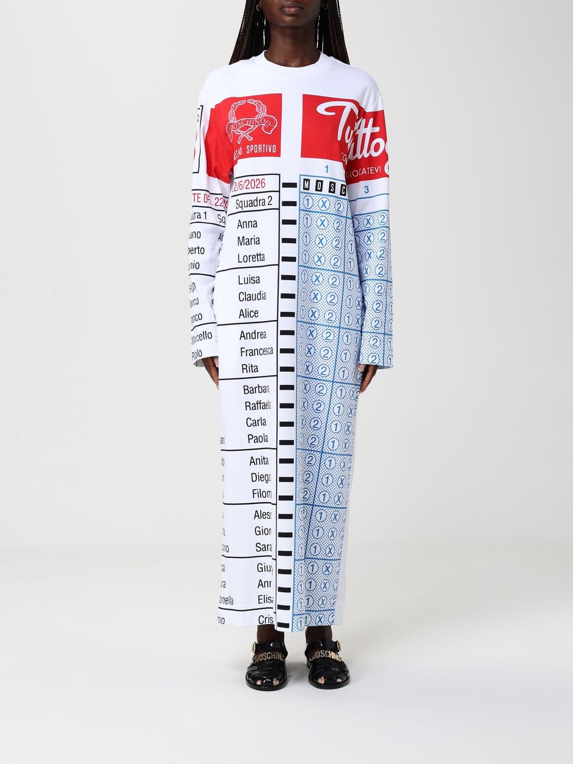 Moschino Couture Printed Cotton Midi Dress