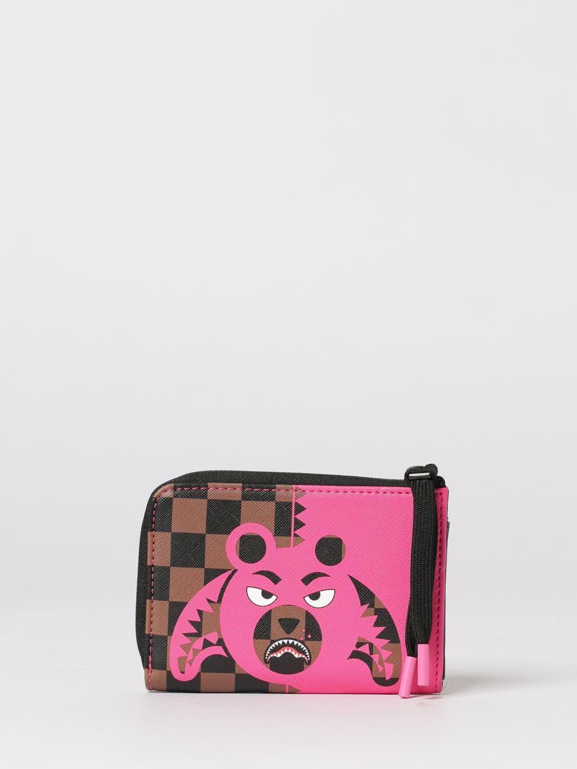Sprayground Pink And Bear Shark Saffiano Faux Leather Wallet
